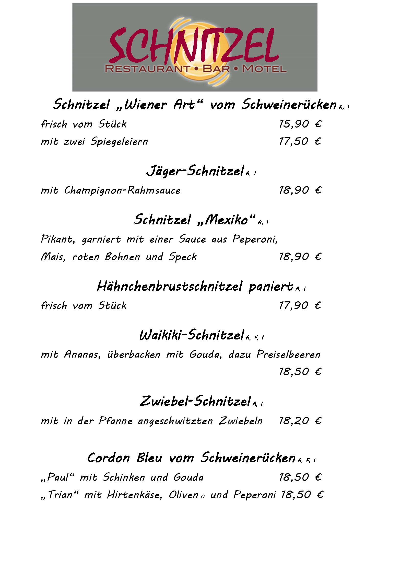 Speisekarte