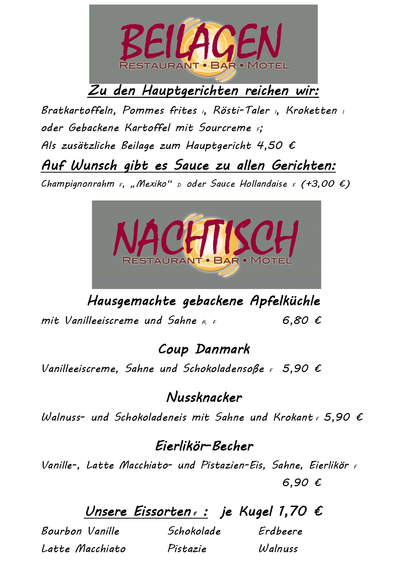 Speisekarte