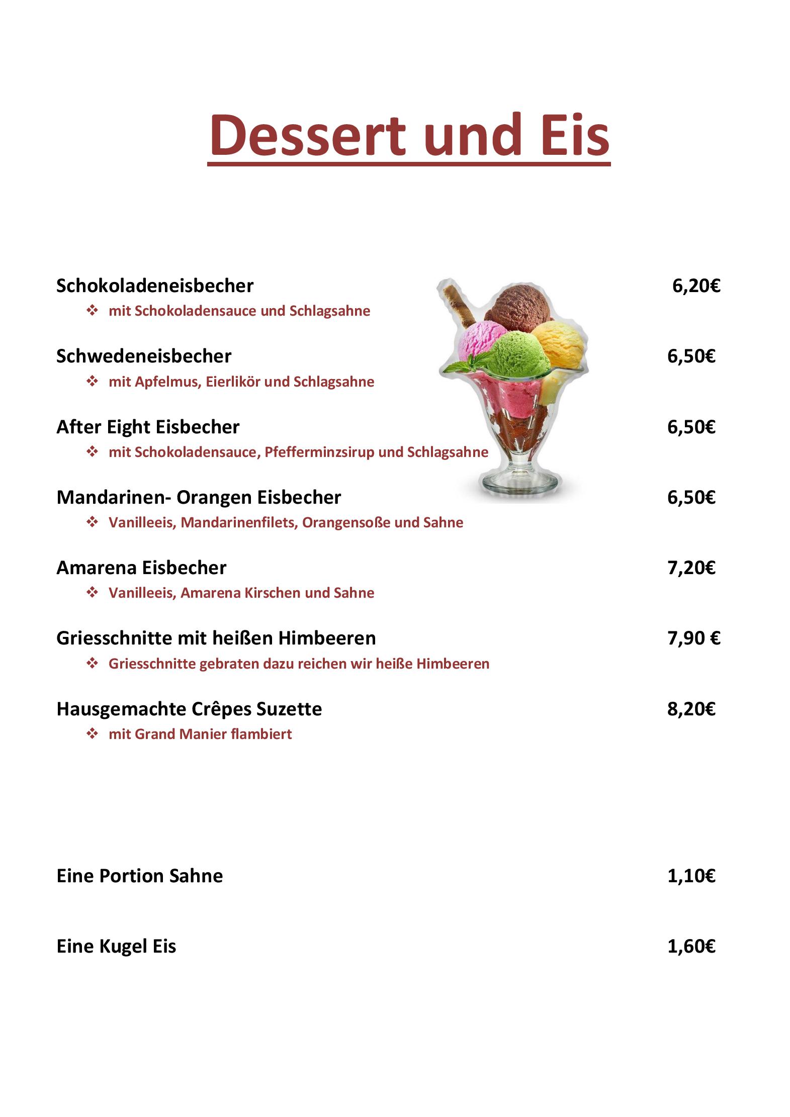 Speisekarte