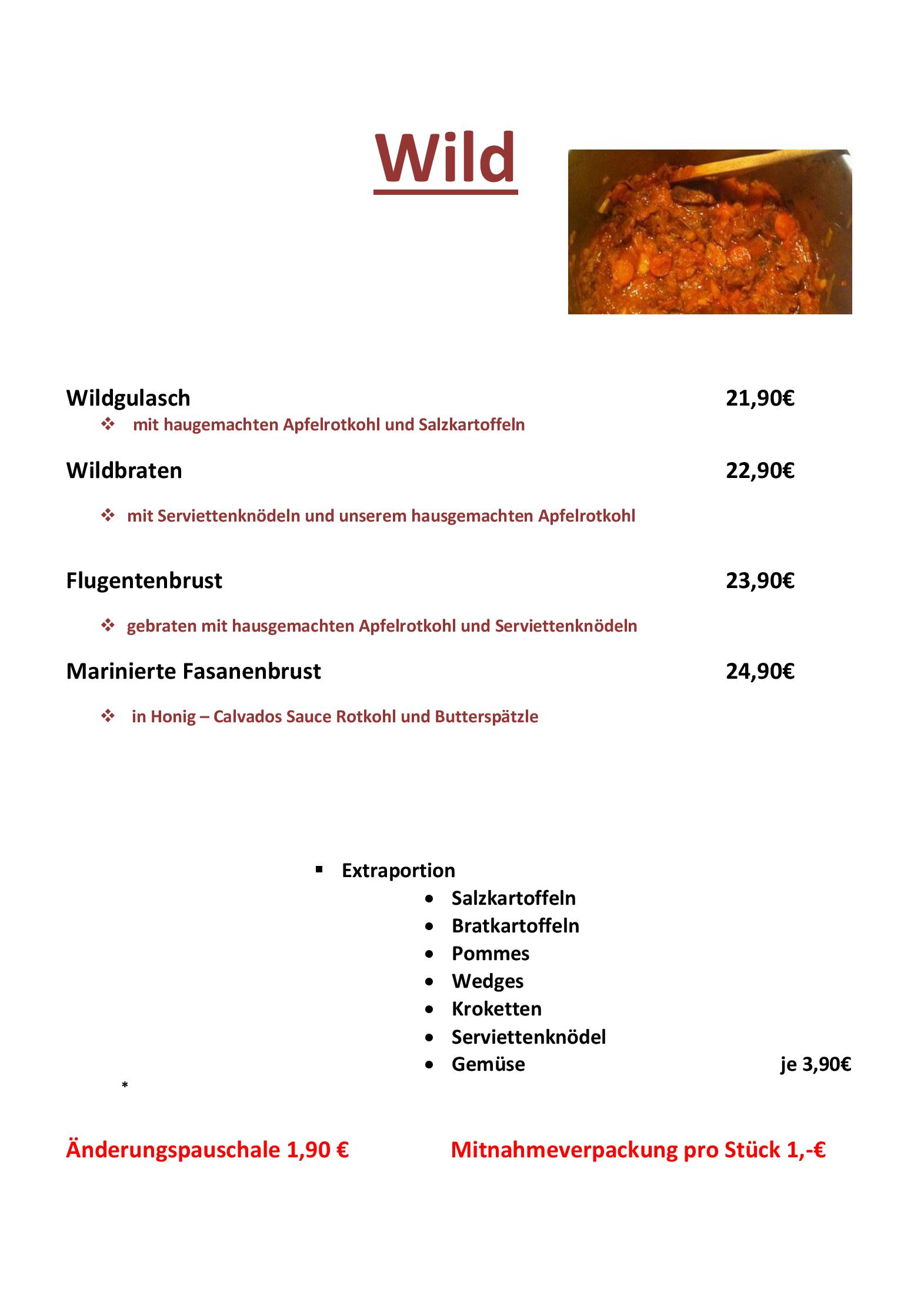 Speisekarte