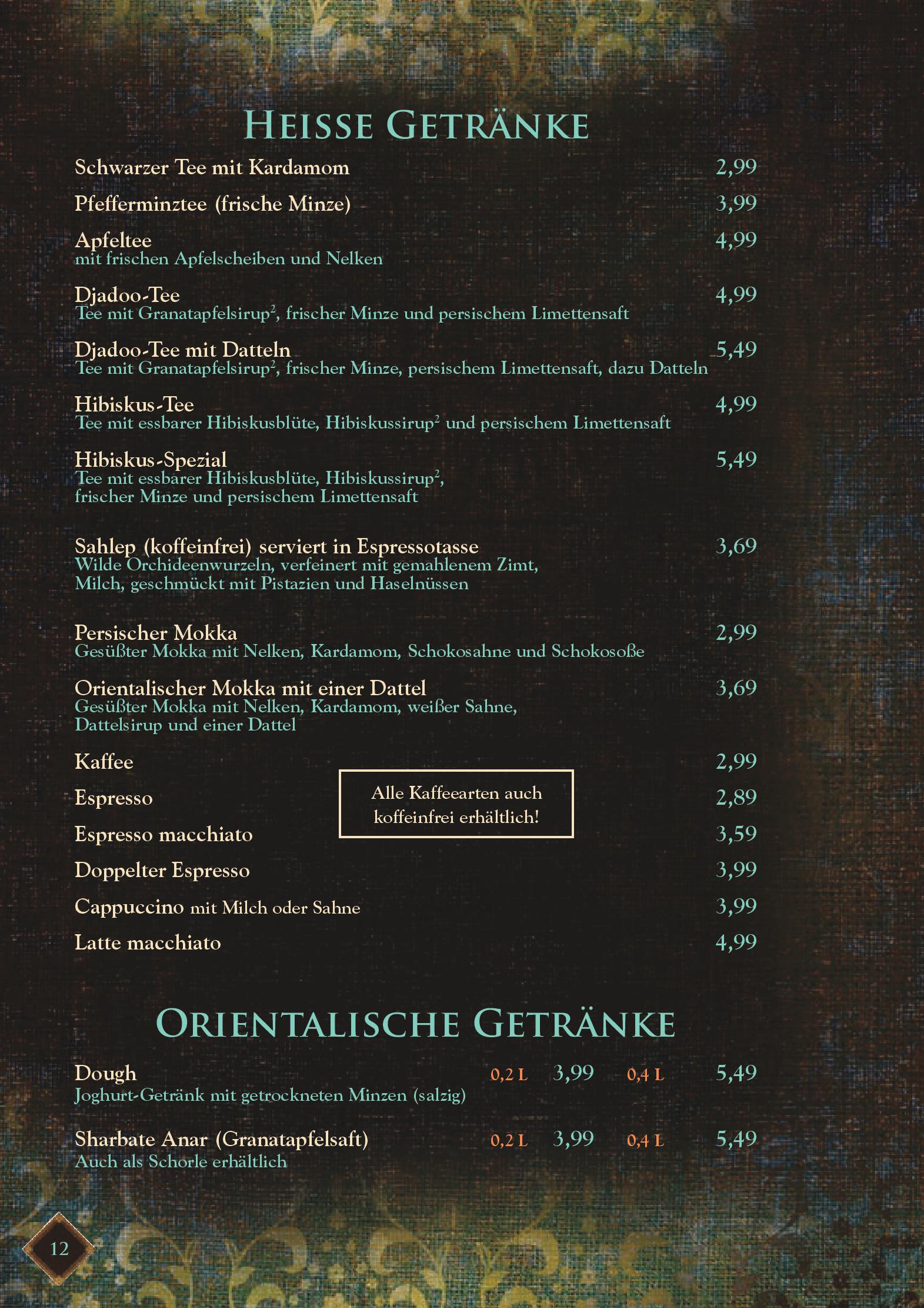 Speisekarte