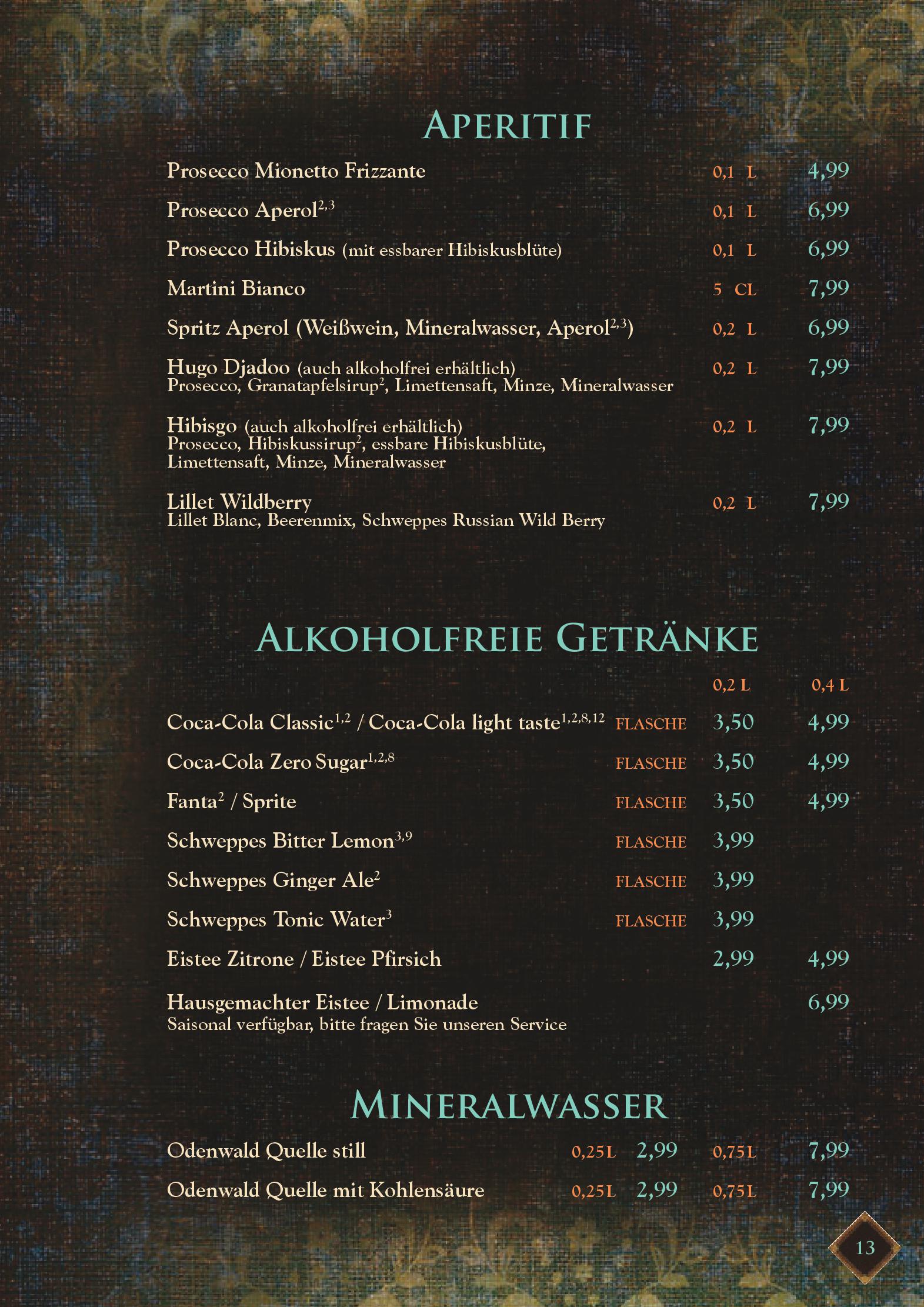 Speisekarte