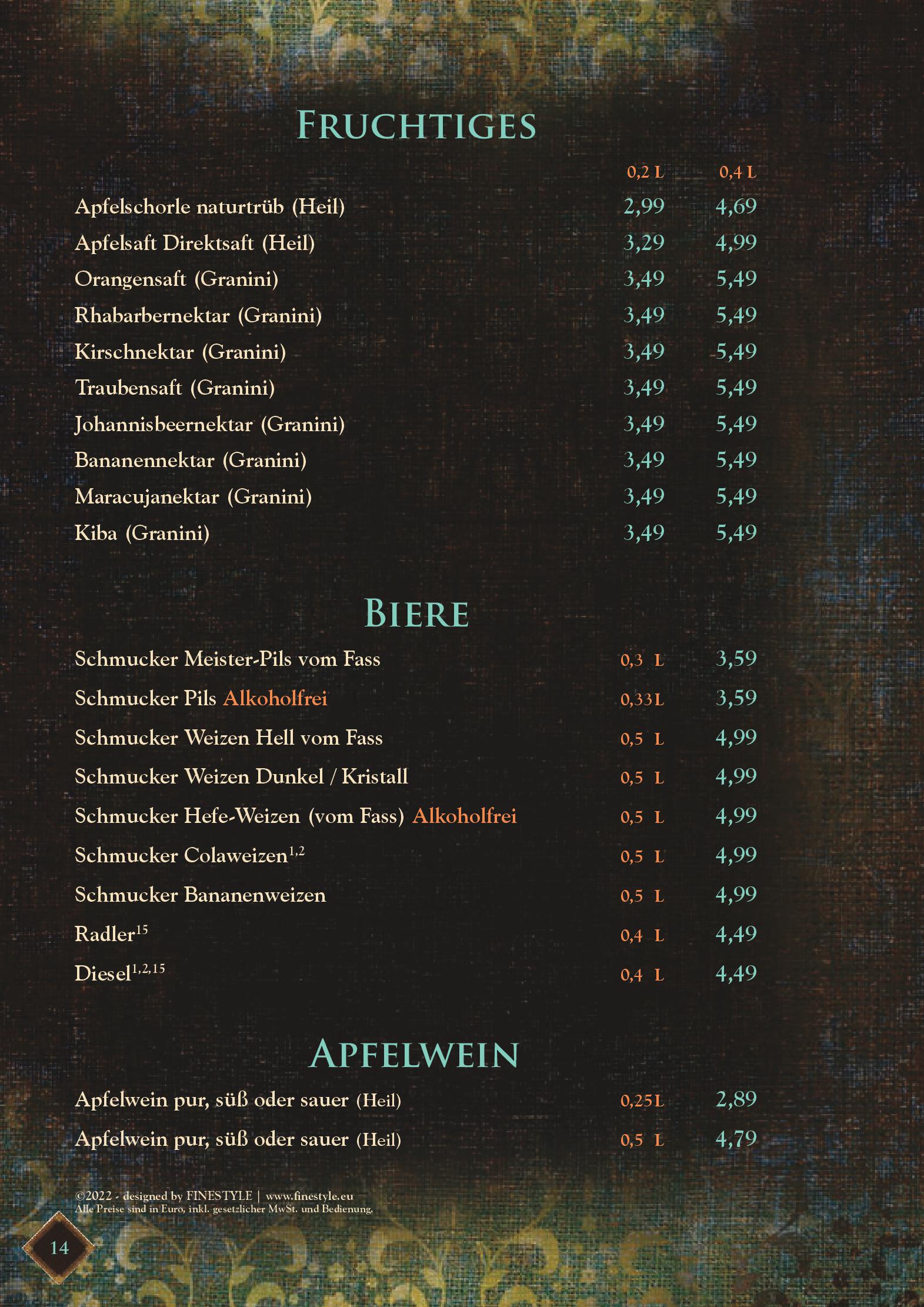 Speisekarte