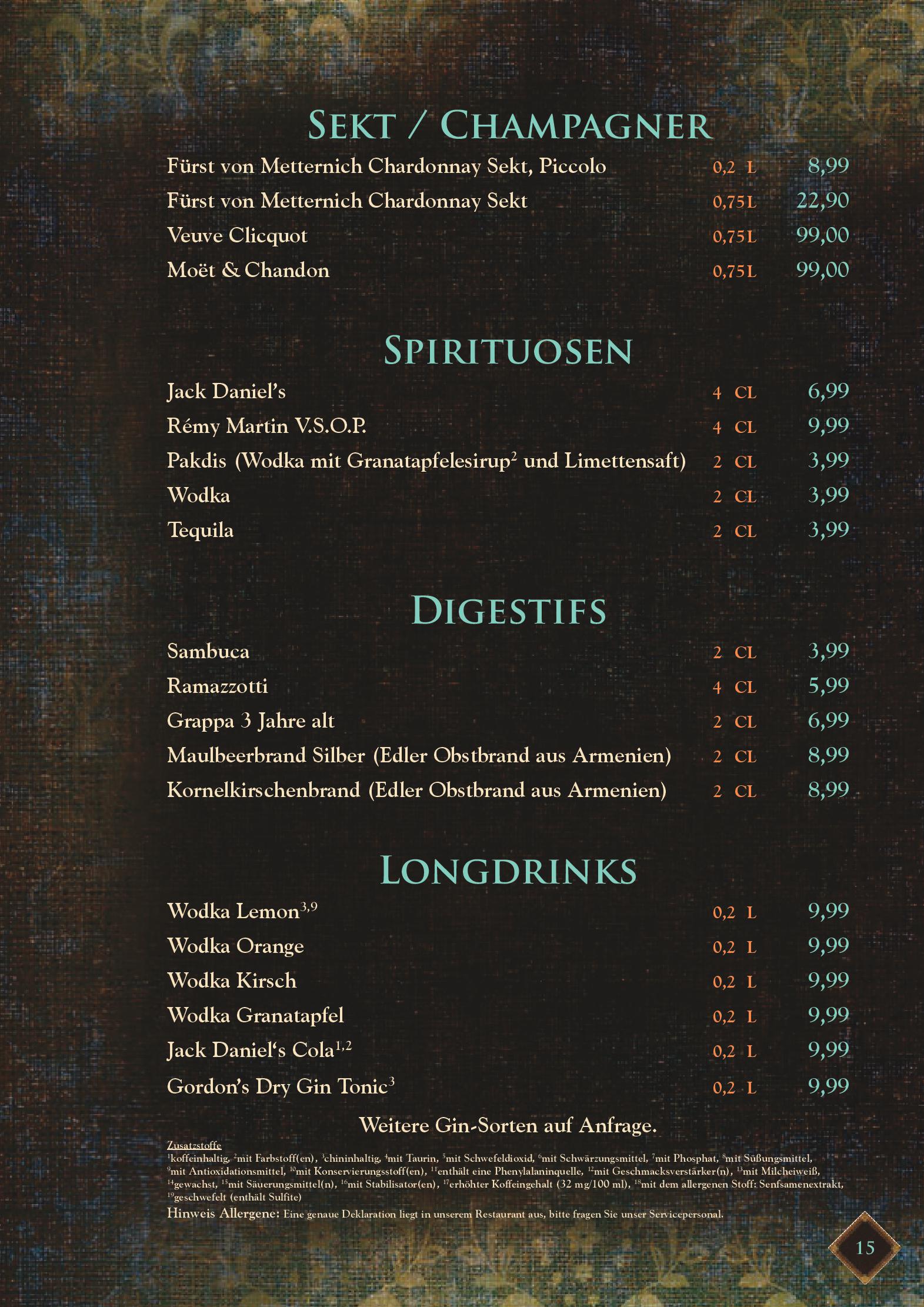 Speisekarte