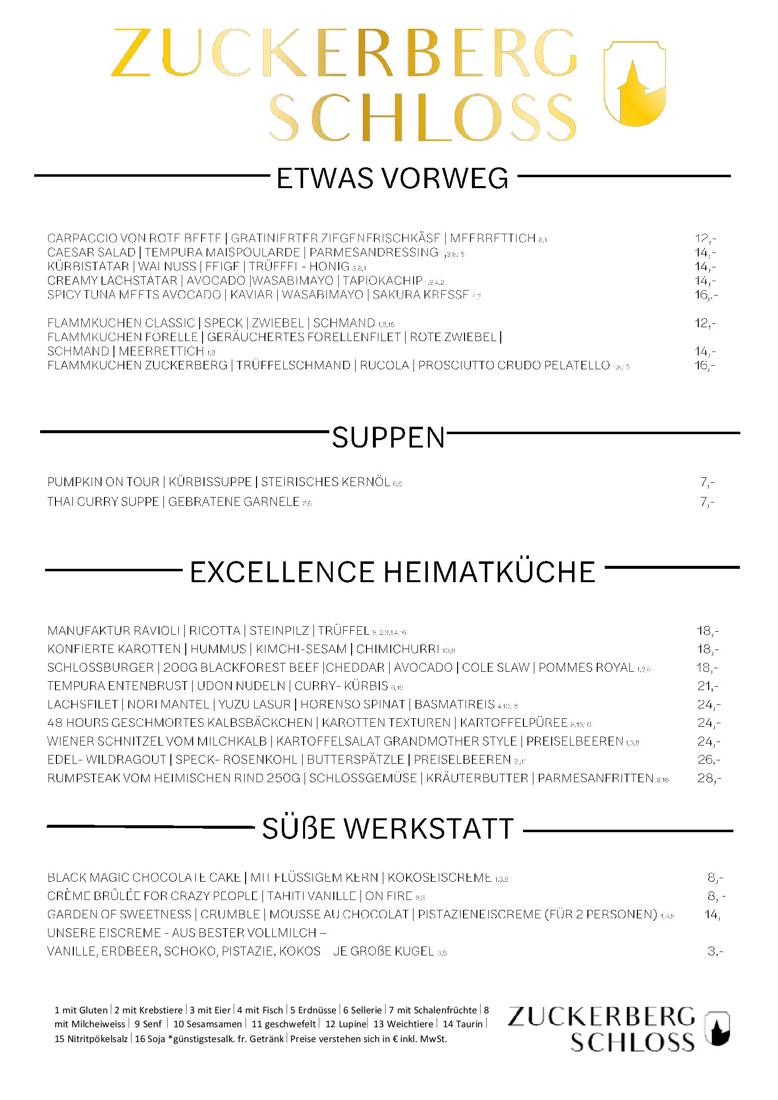 Speisekarte