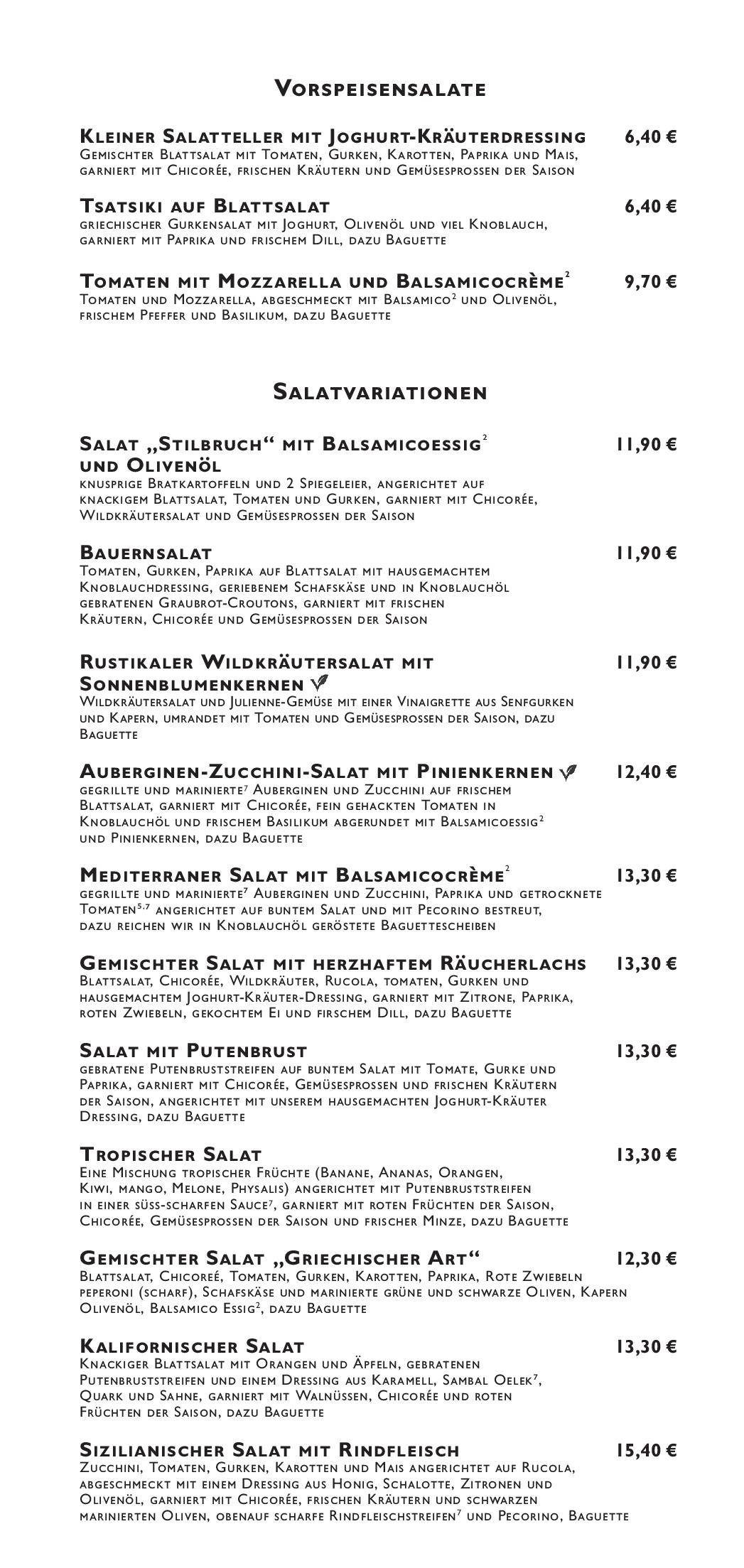 Speisekarte