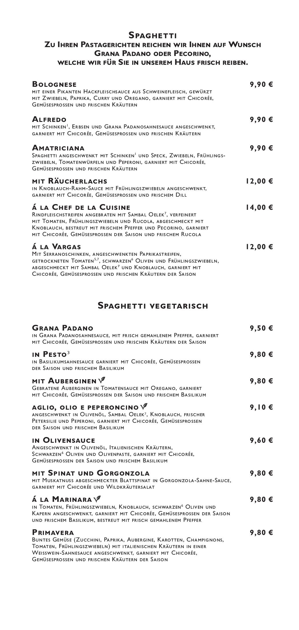 Speisekarte