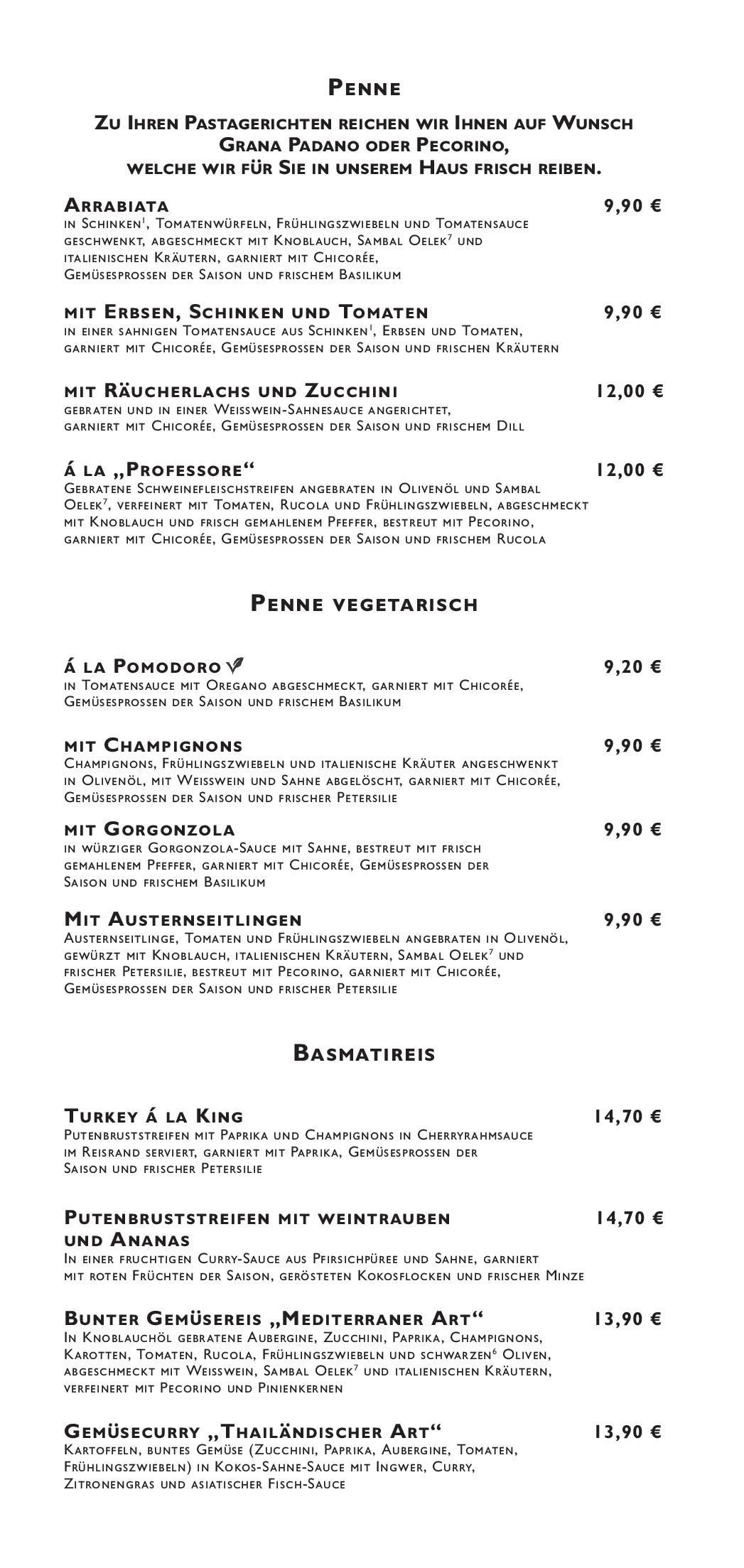 Speisekarte