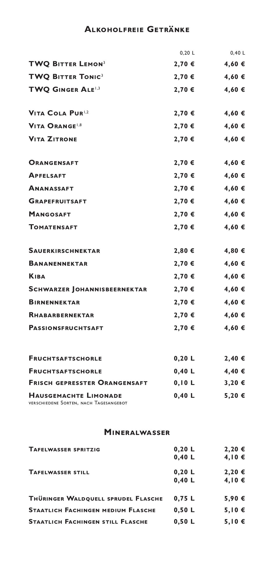 Speisekarte