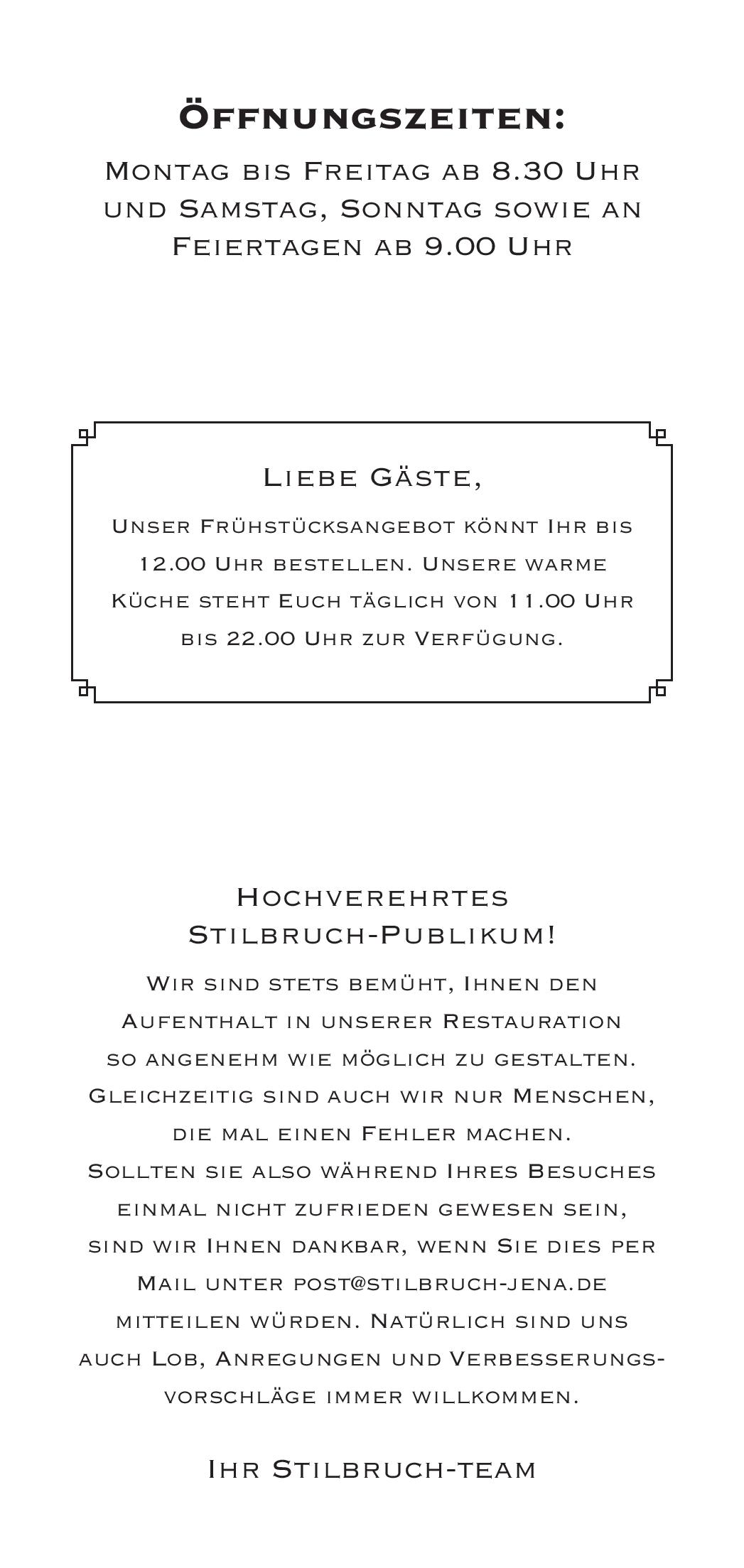 Speisekarte