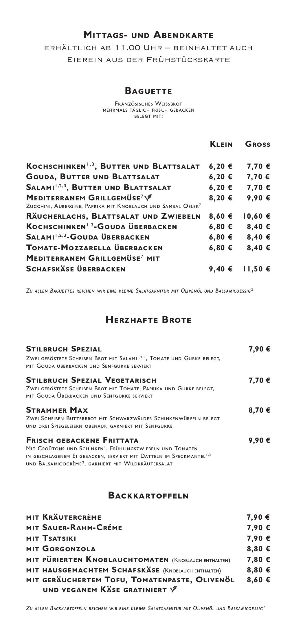 Speisekarte