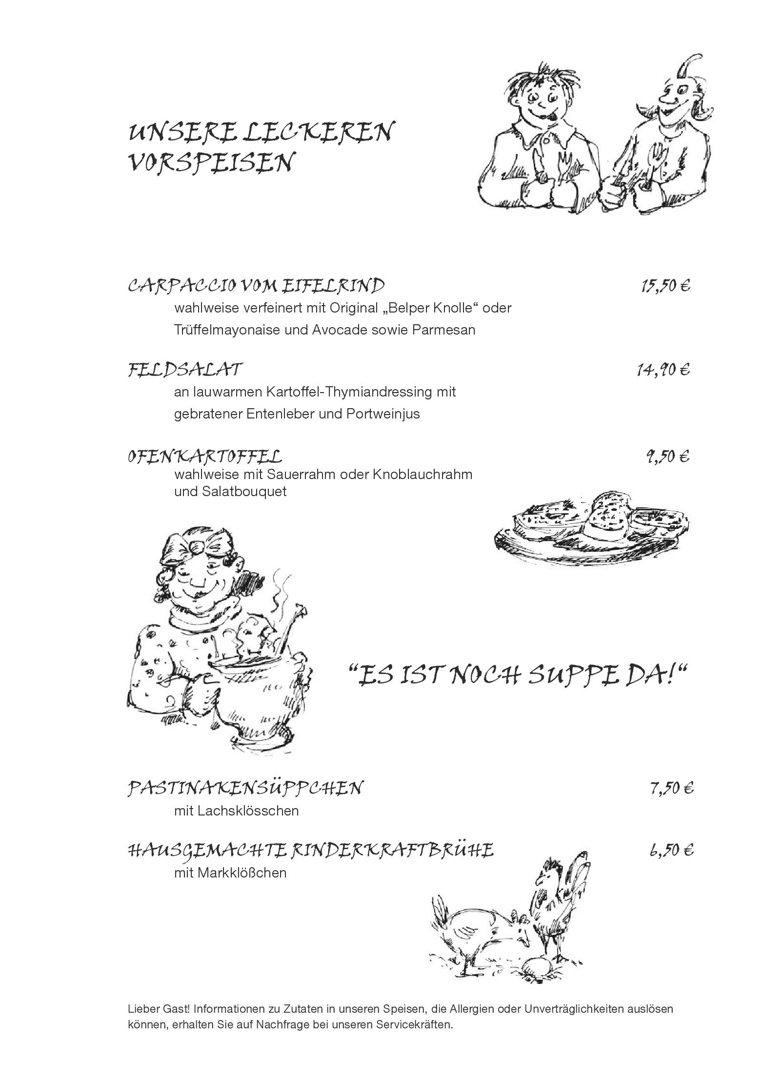 Speisekarte