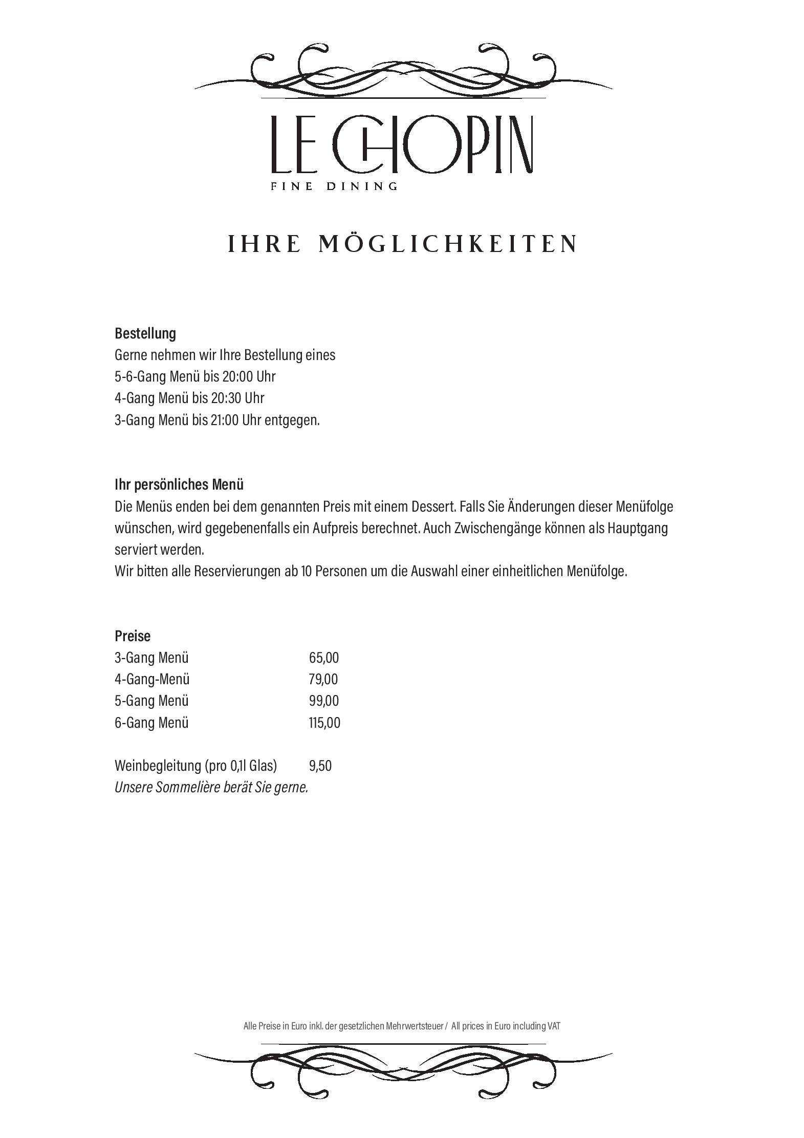 Speisekarte