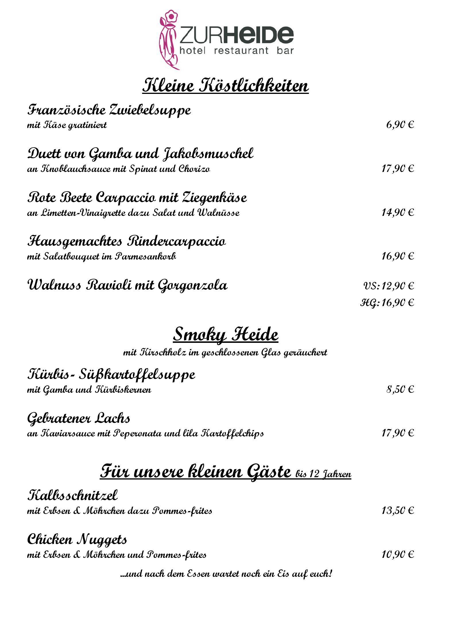 Speisekarte