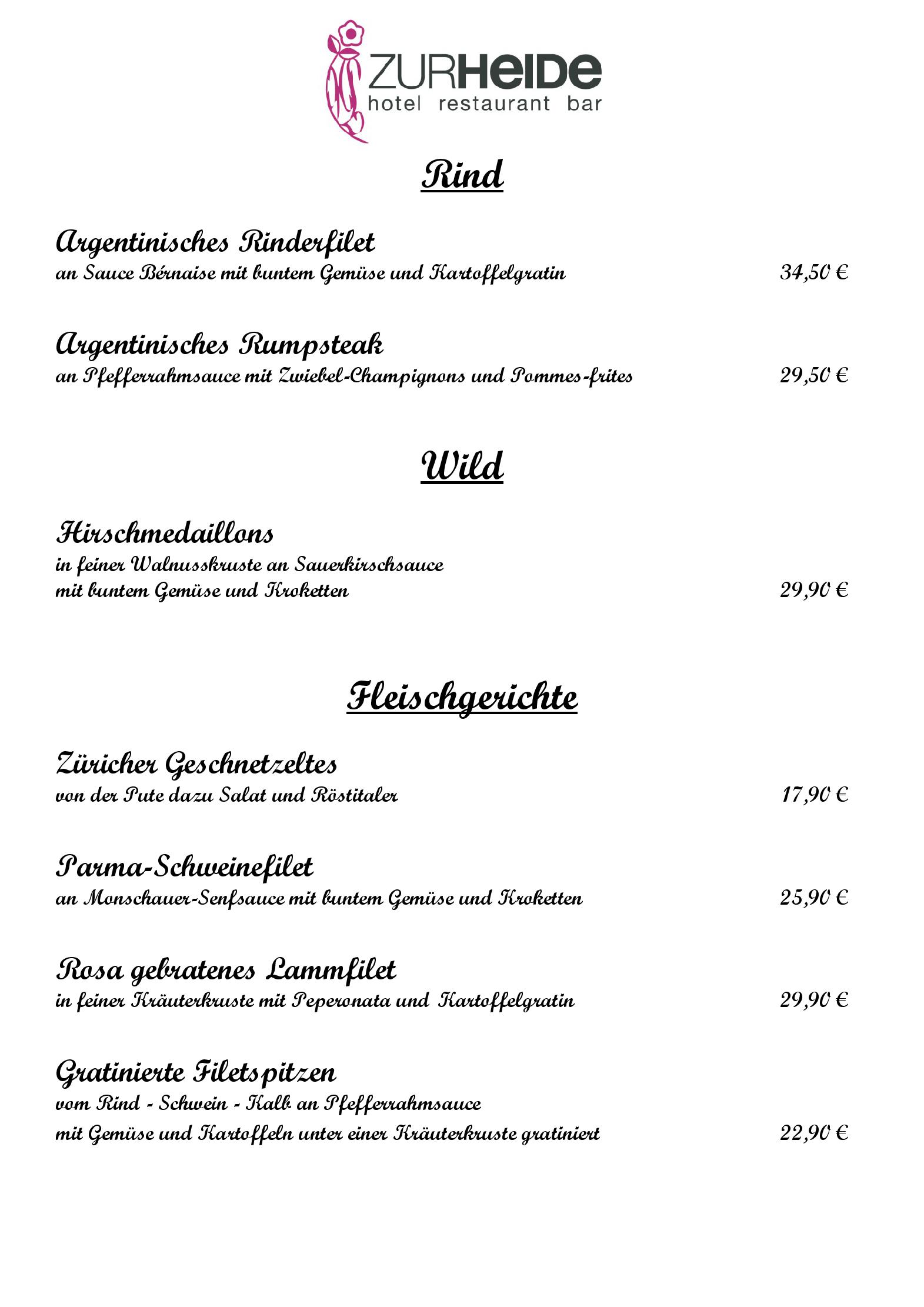 Speisekarte
