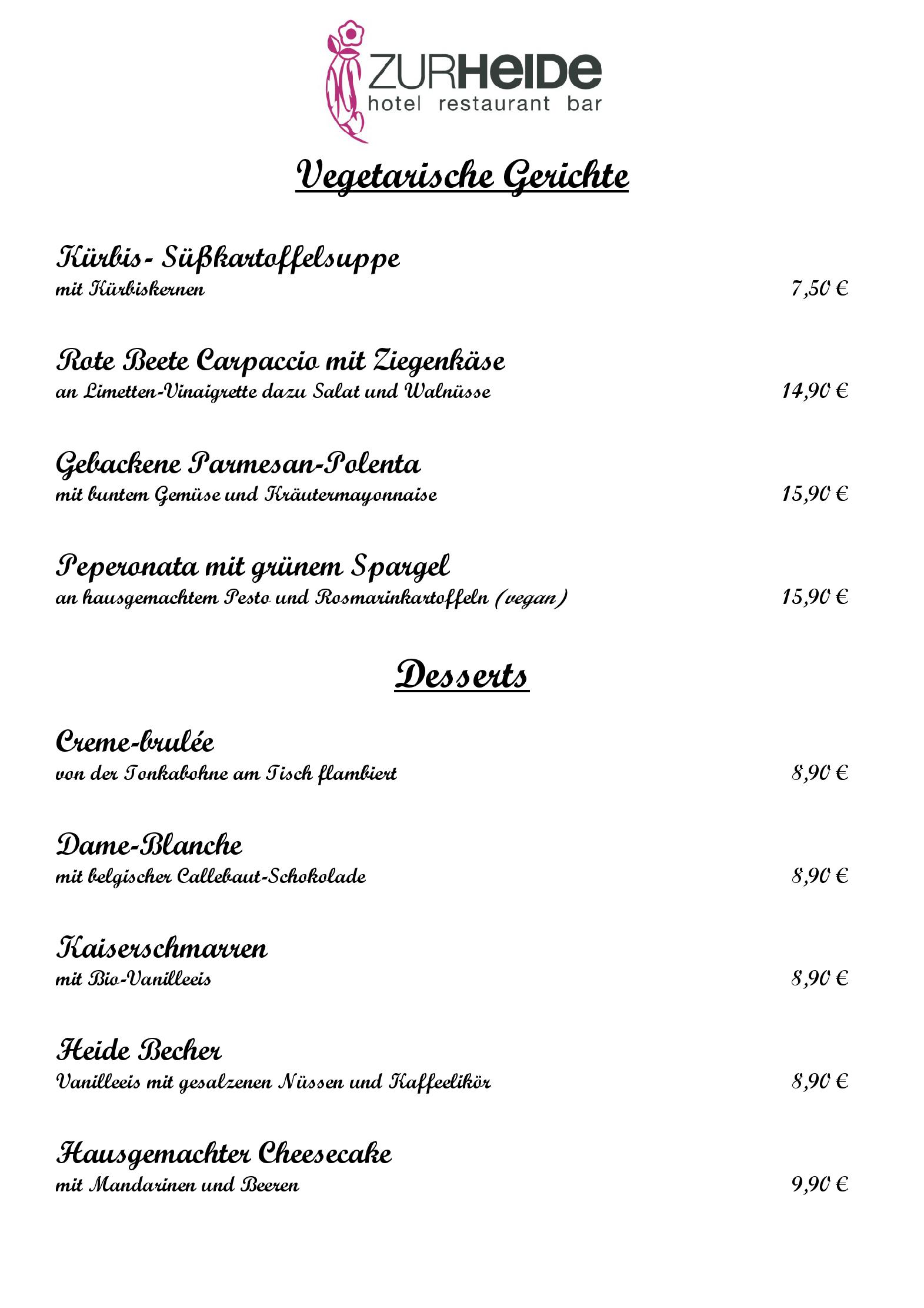 Speisekarte