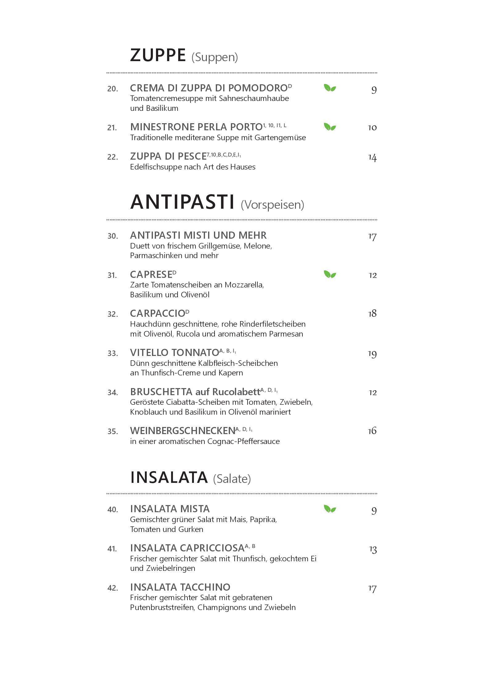 Speisekarte