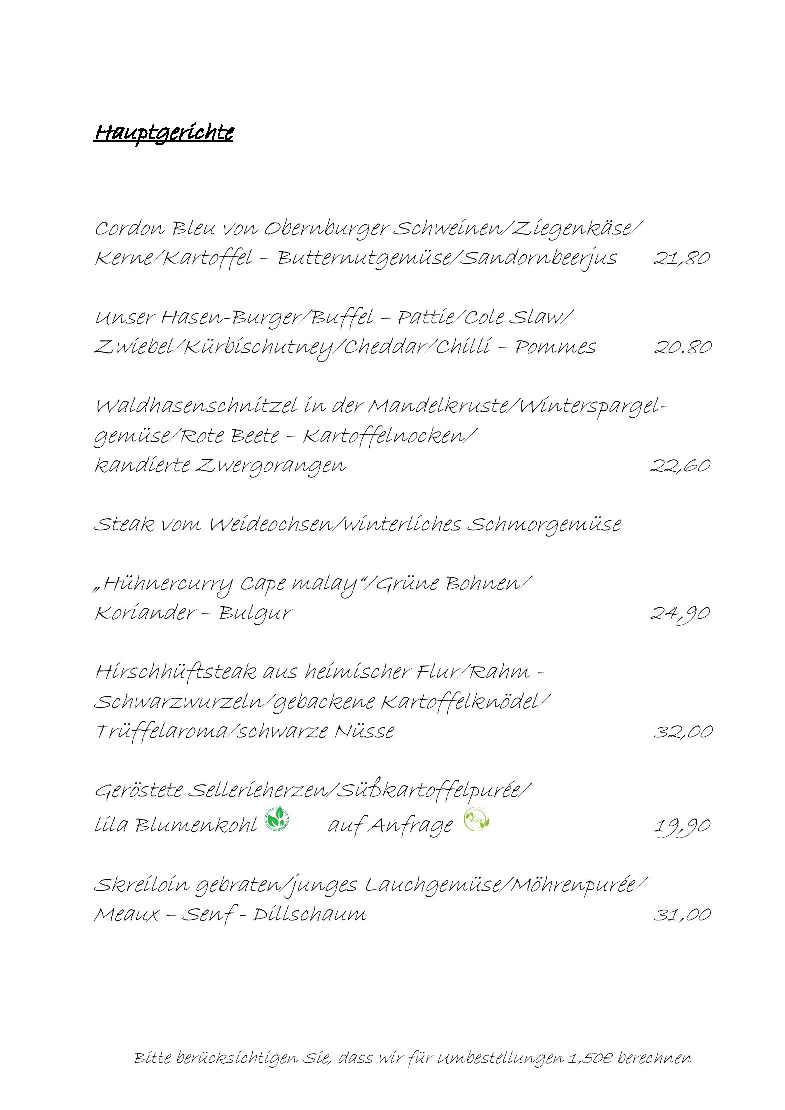 Speisekarte