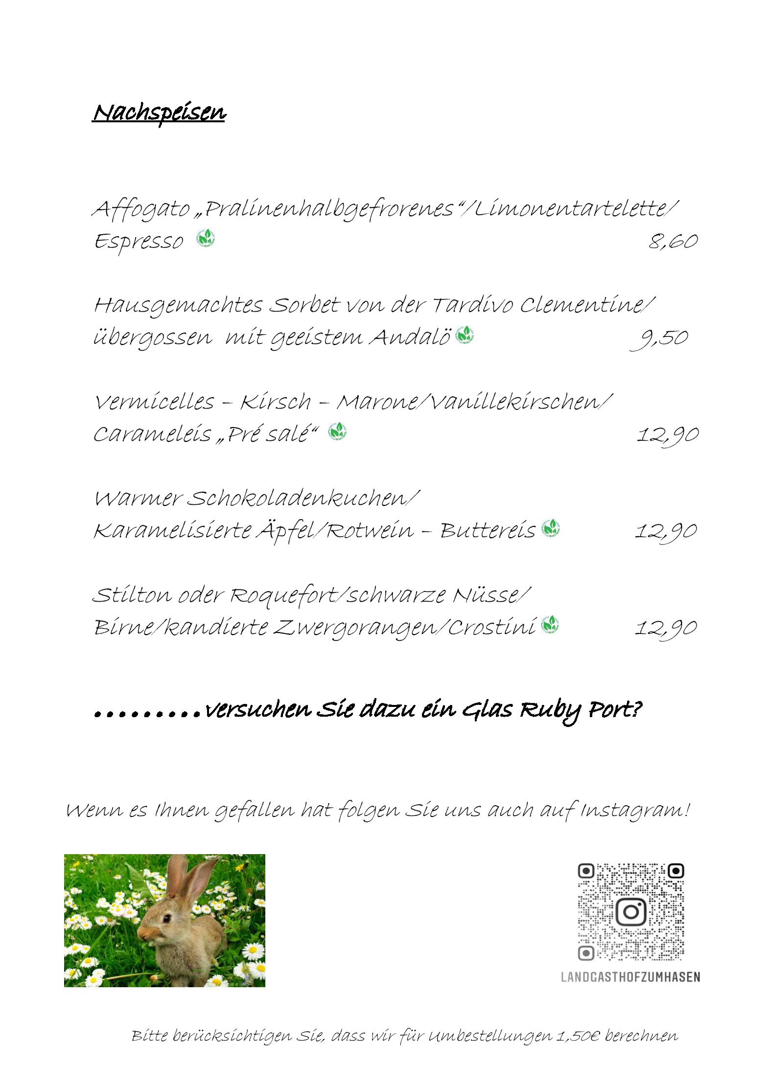 Speisekarte