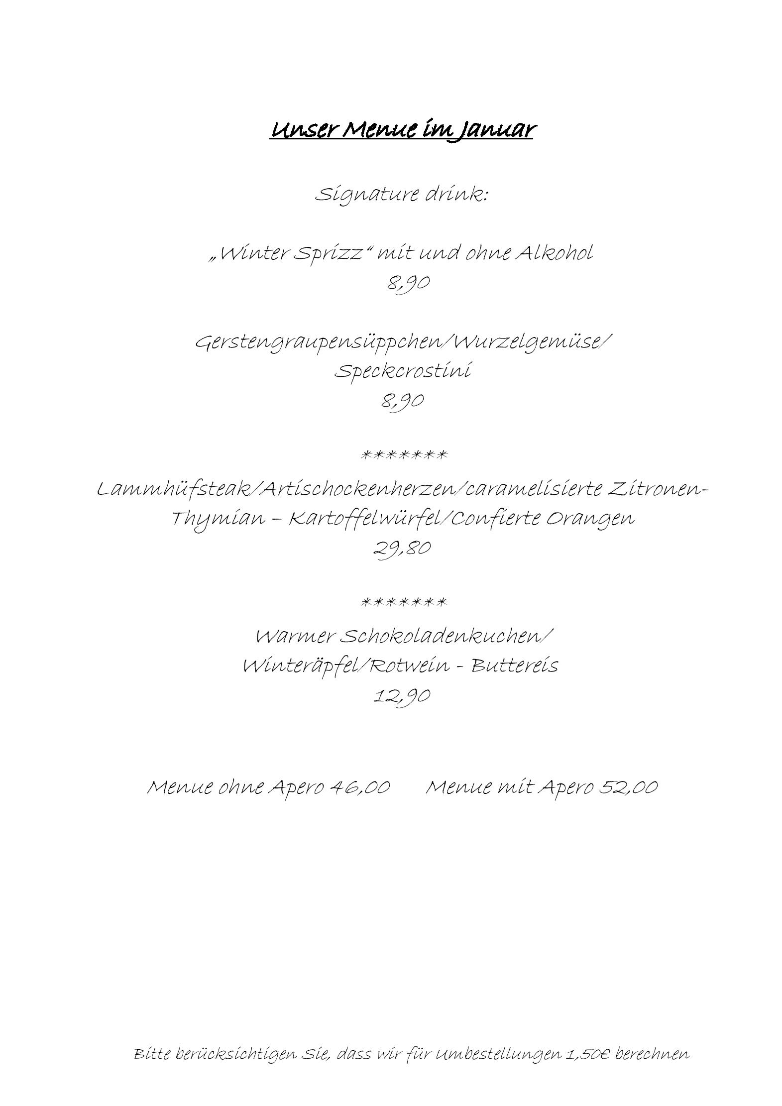 Speisekarte