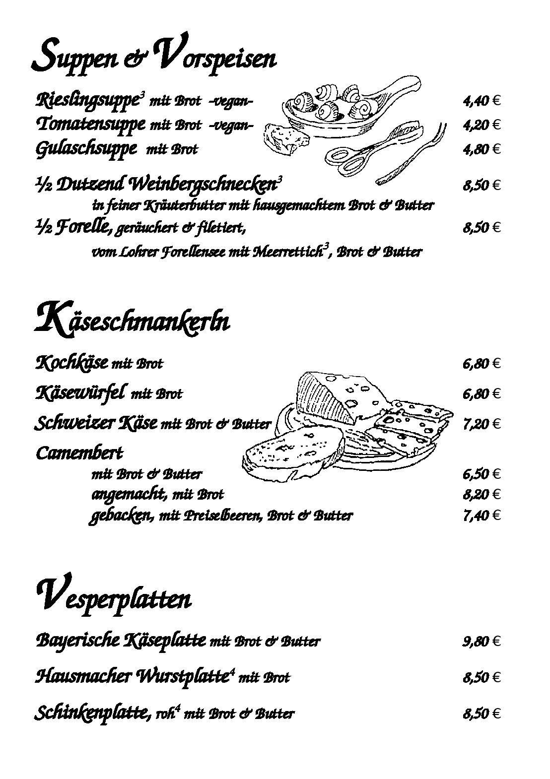 Getränke&Speisekarte