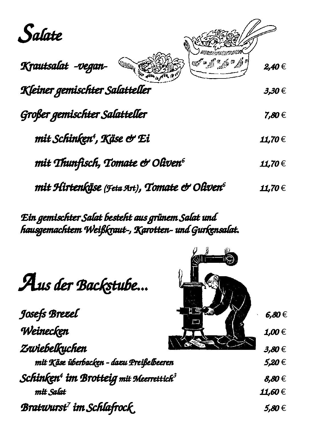 Getränke&Speisekarte