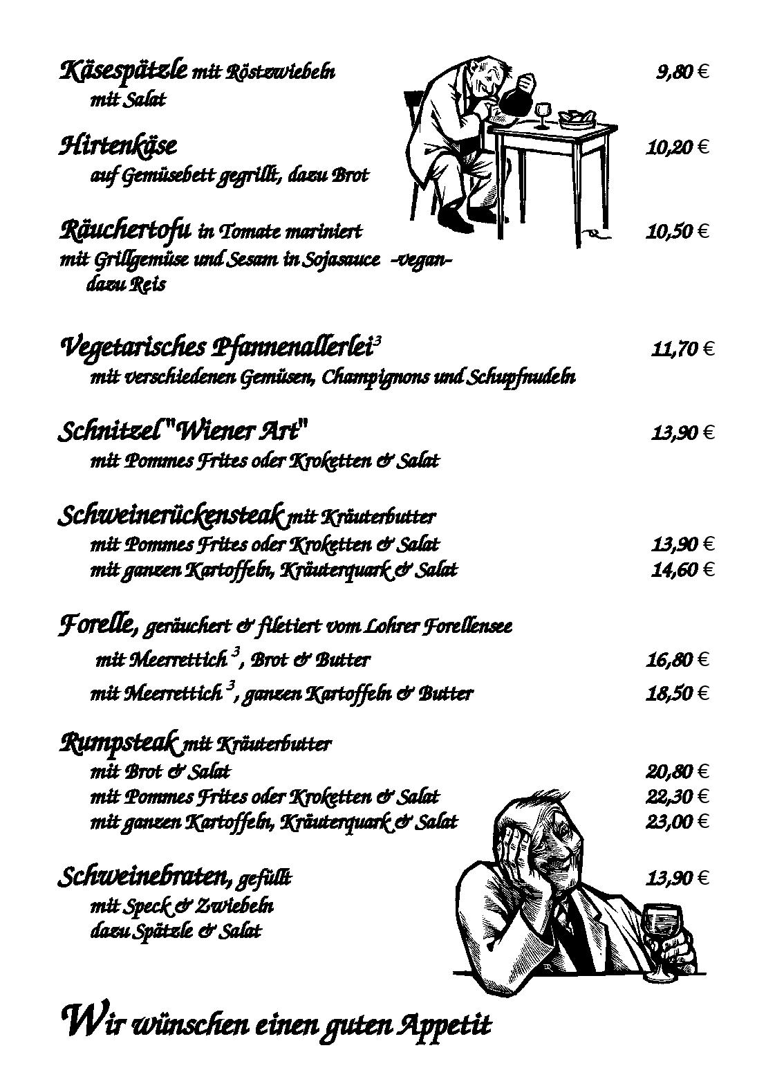 Getränke&Speisekarte