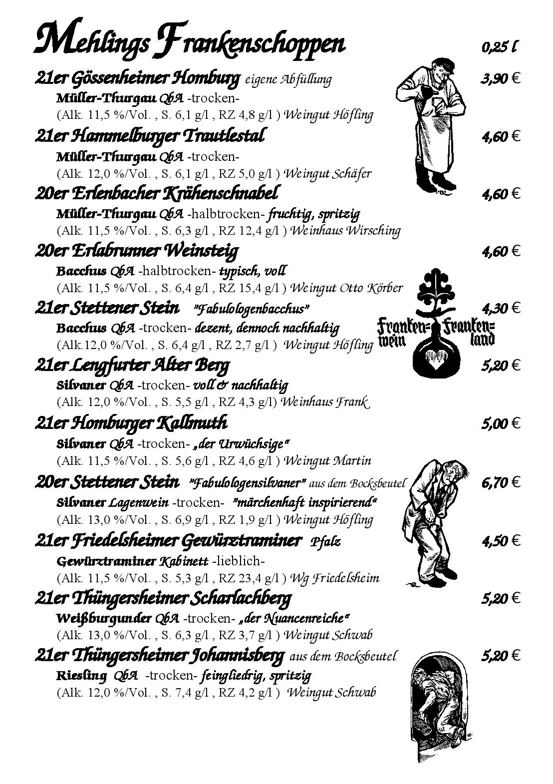 Getränke&Speisekarte