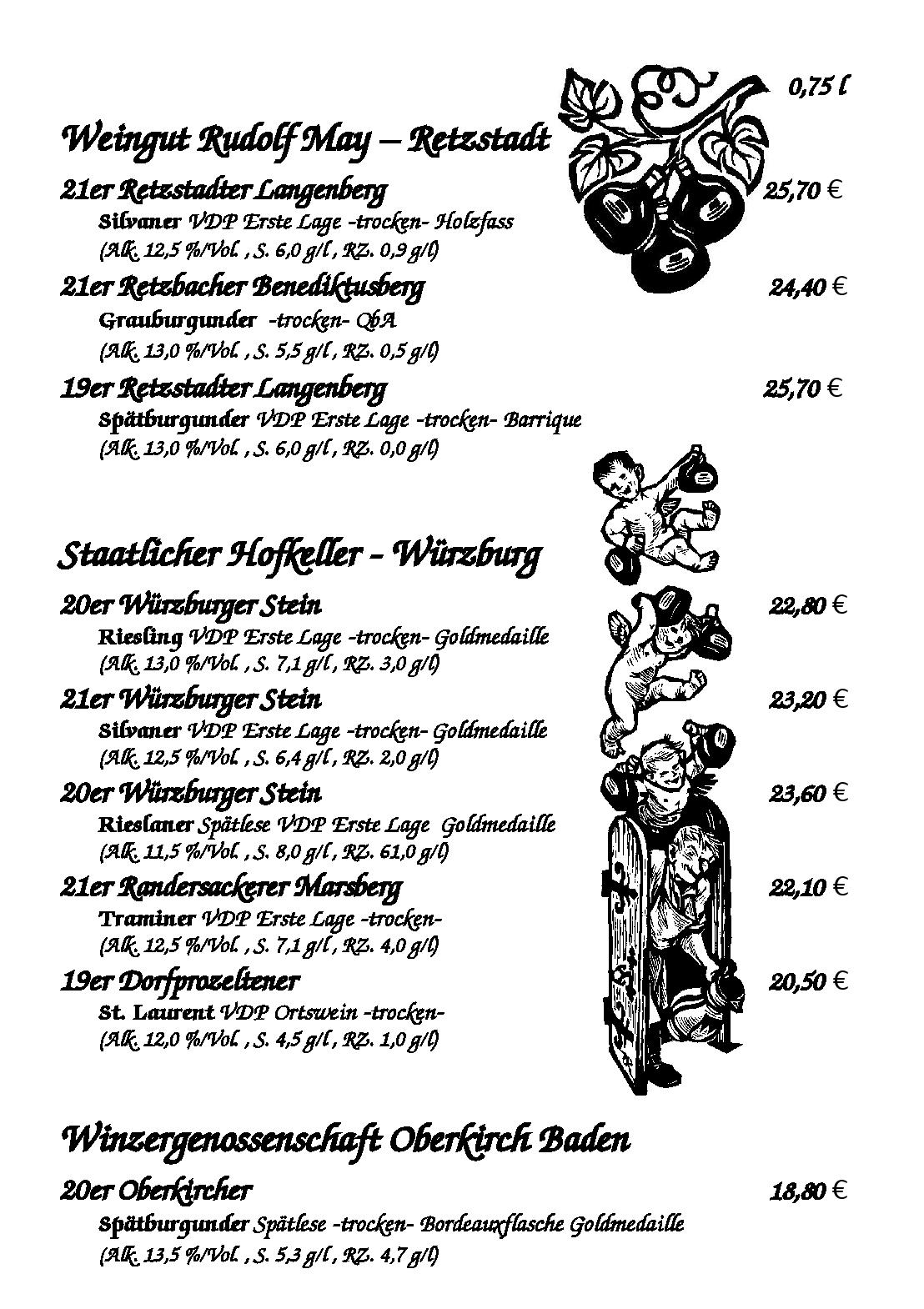 Getränke&Speisekarte