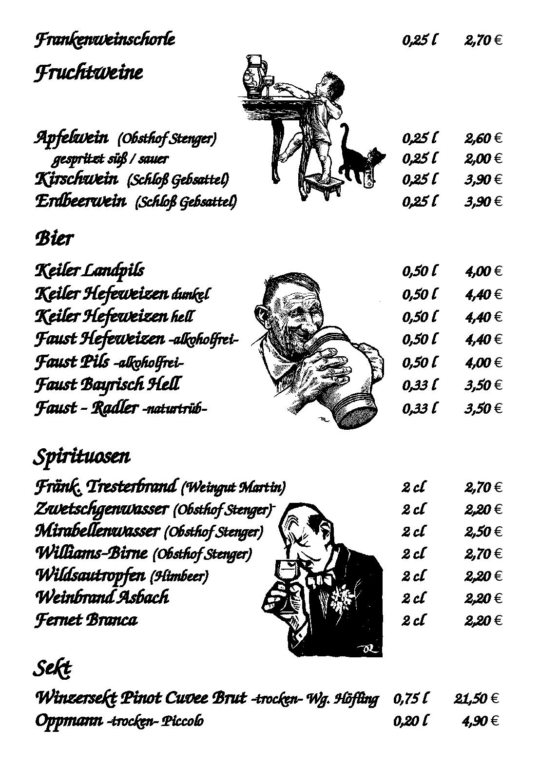 Getränke&Speisekarte