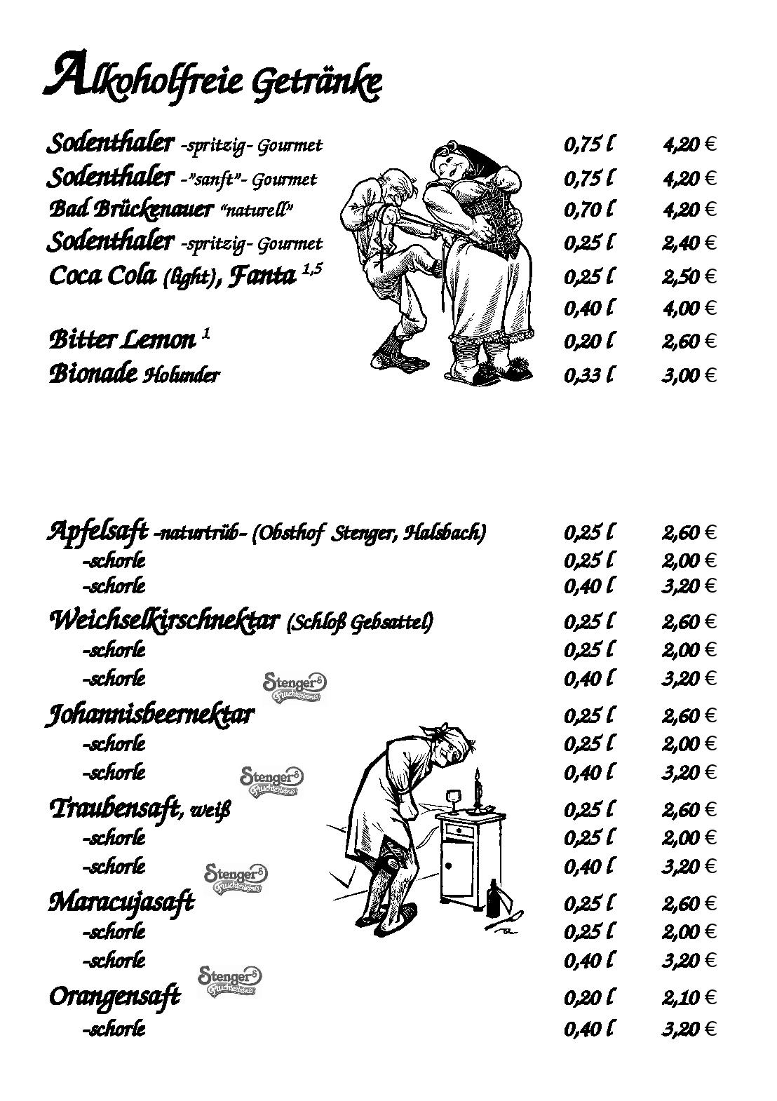 Getränke&Speisekarte