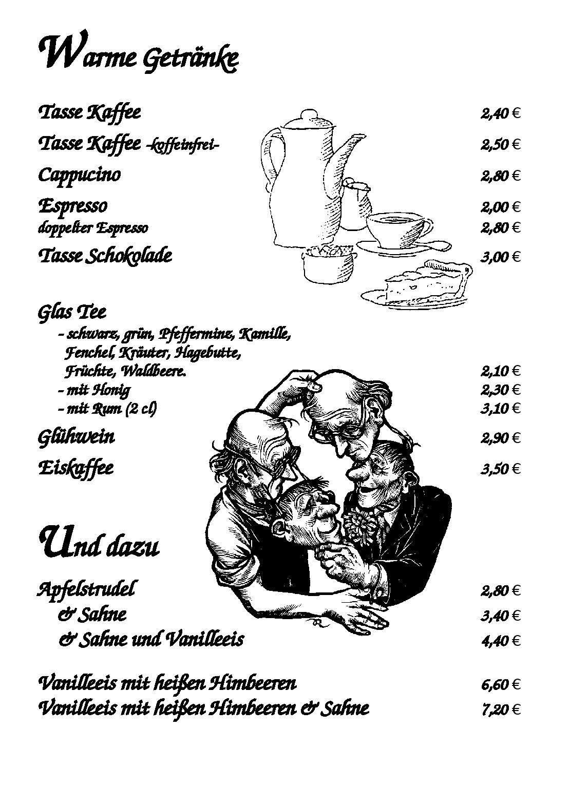 Getränke&Speisekarte