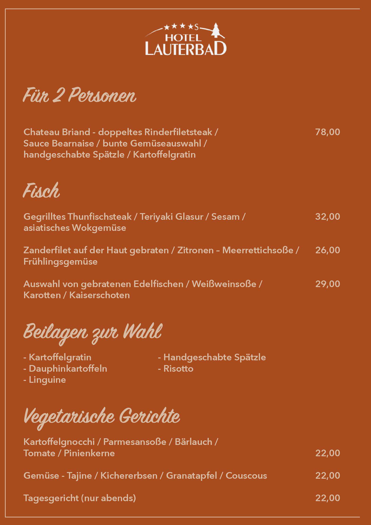 Speisekarte