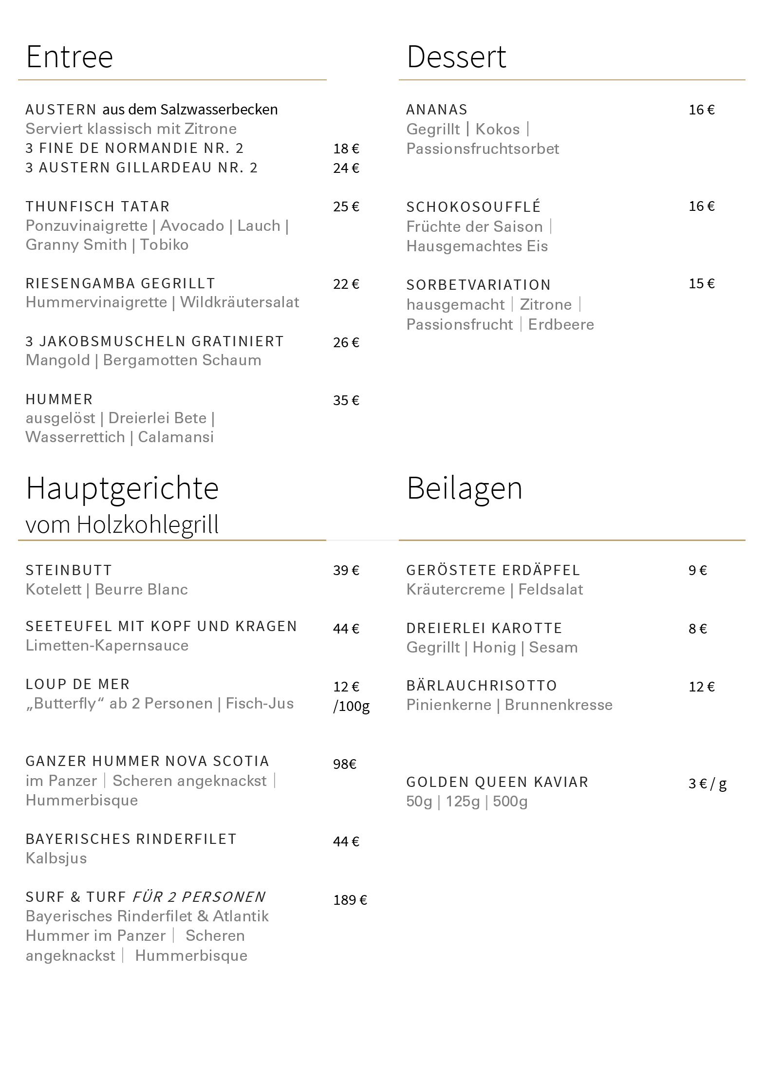 Speisekarte Stand 04/23