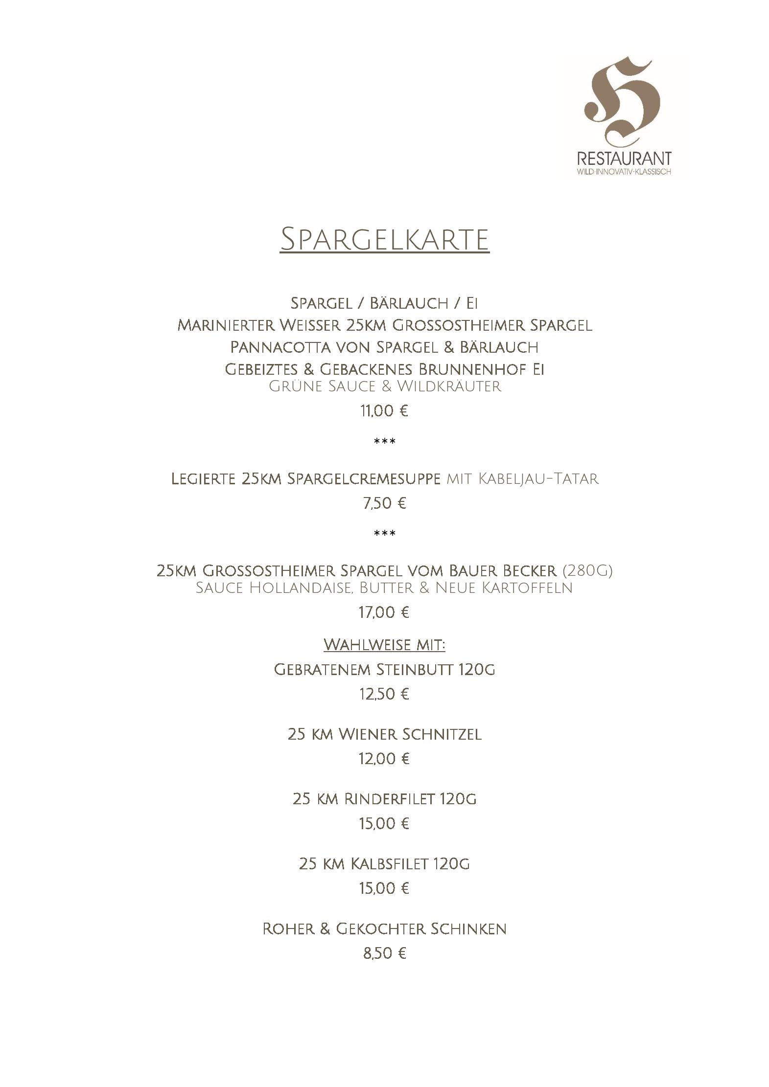 Speisekarte