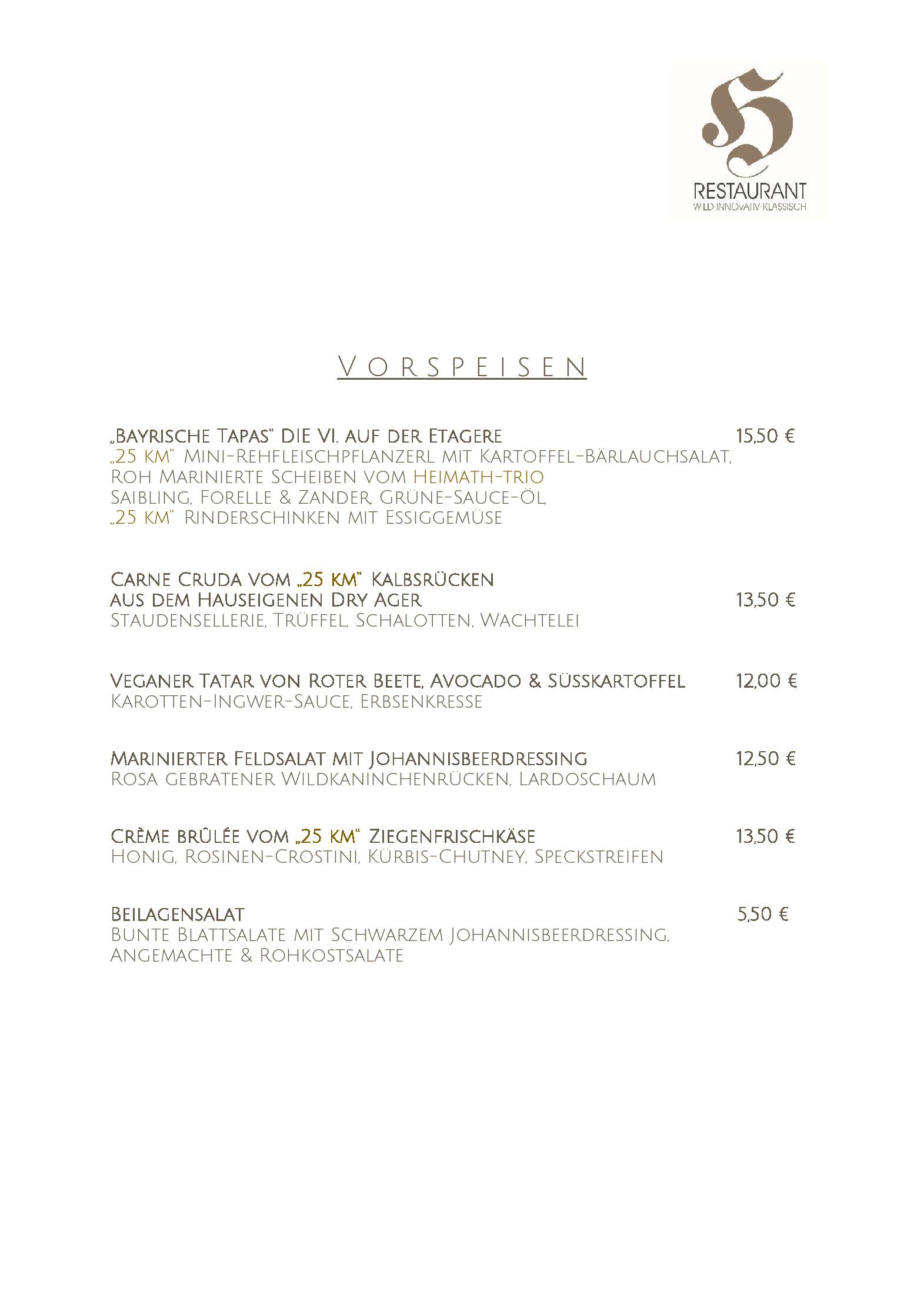 Speisekarte