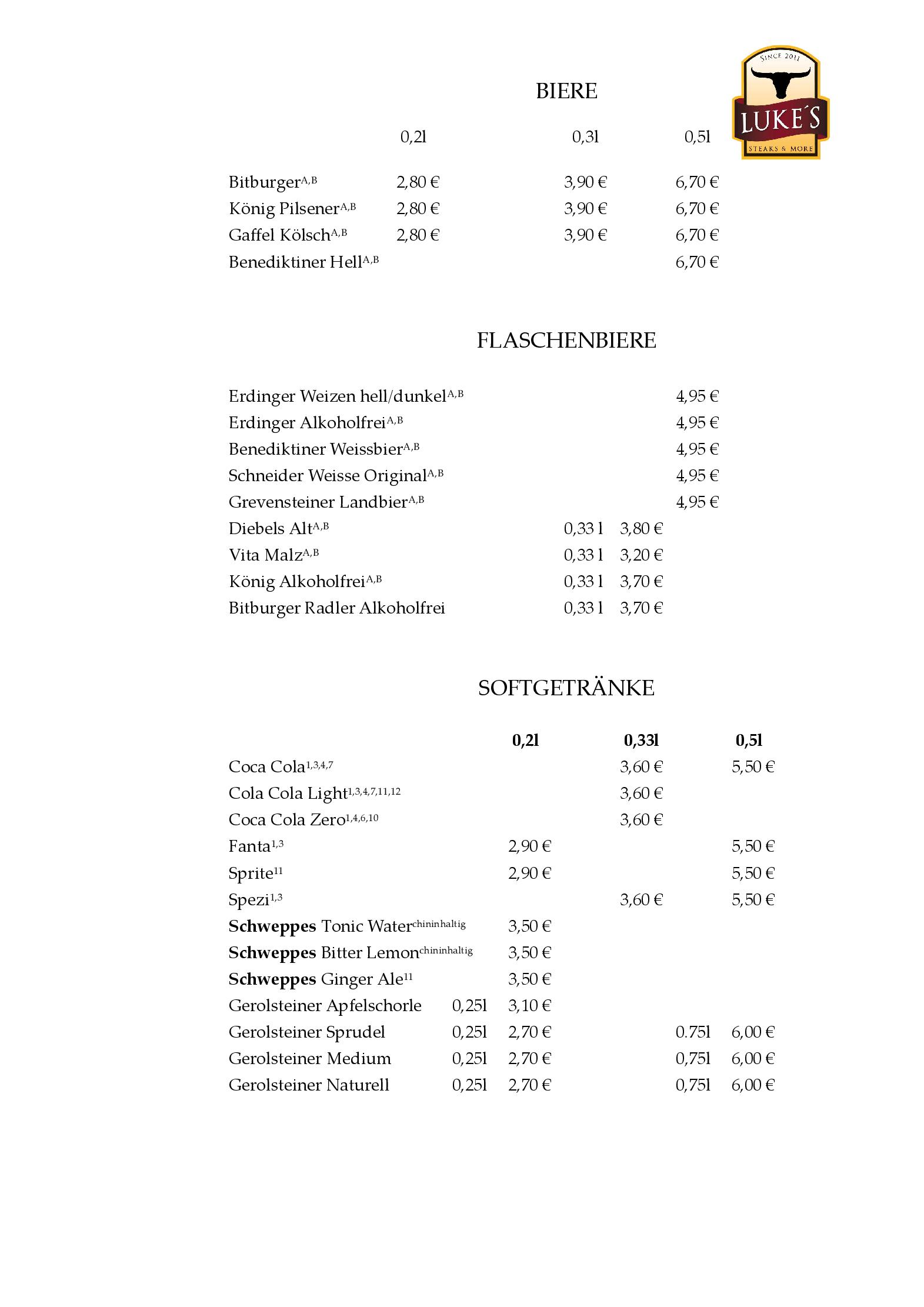 Speisekarte
