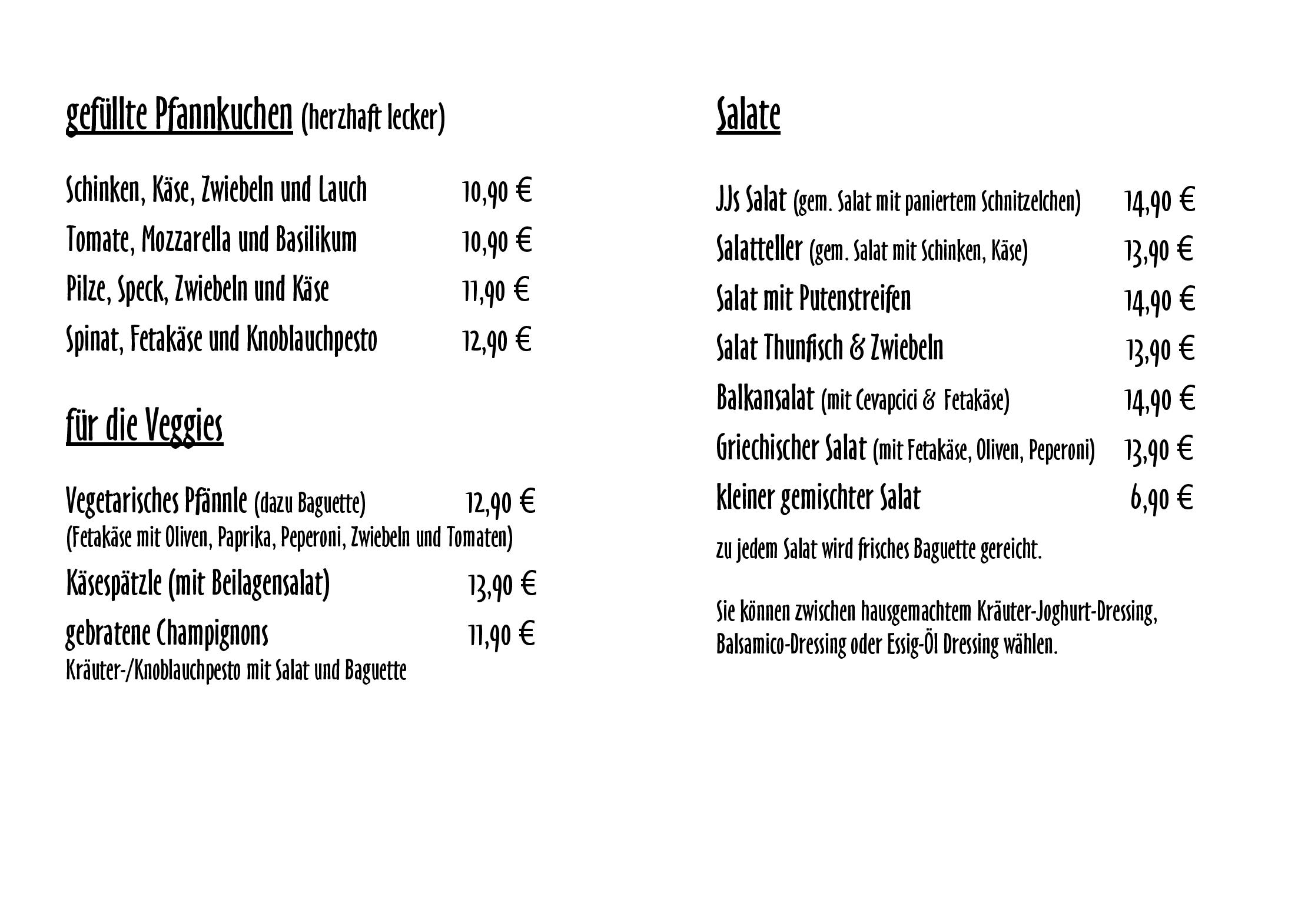 Speisekarte