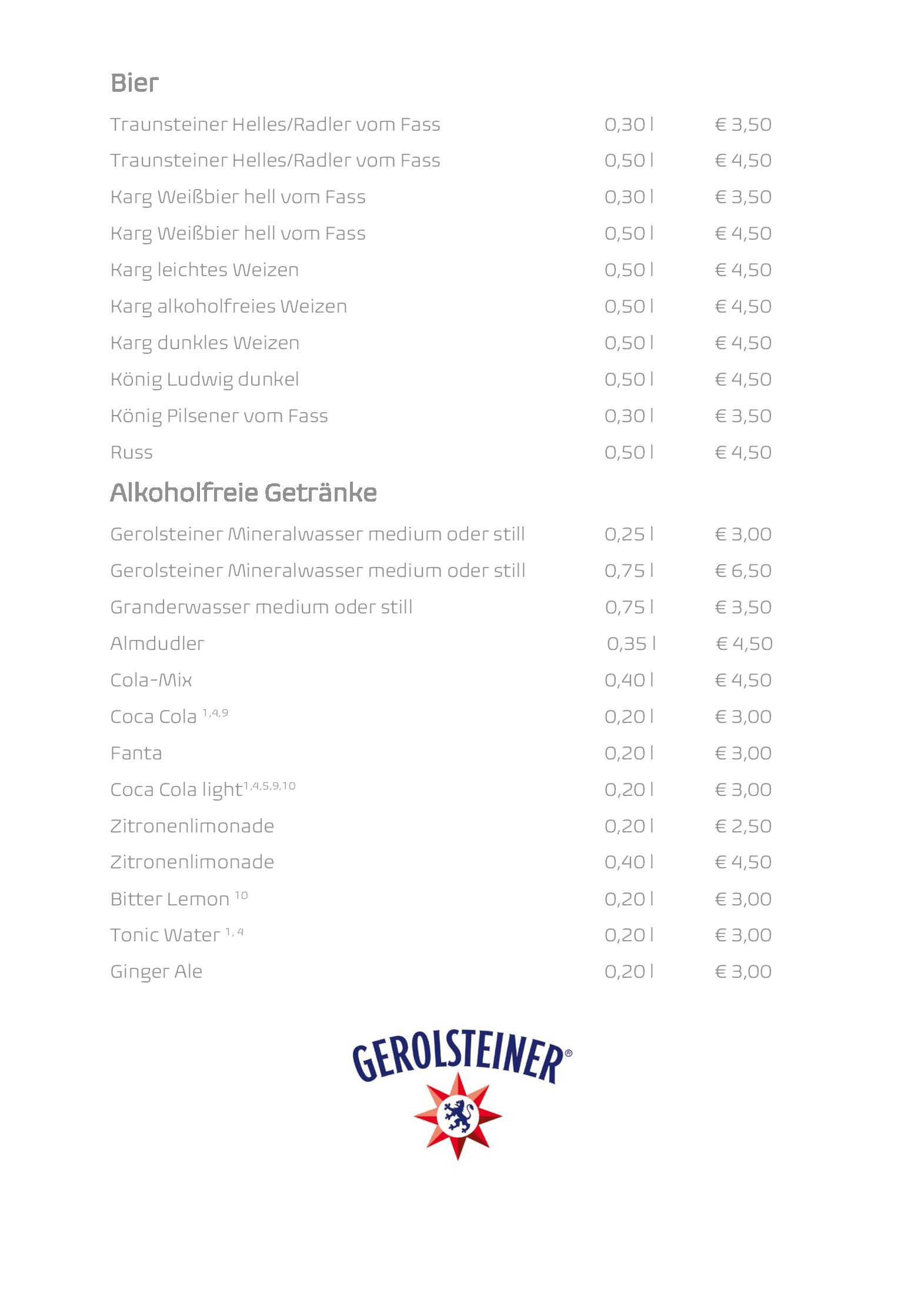 Speisekarte