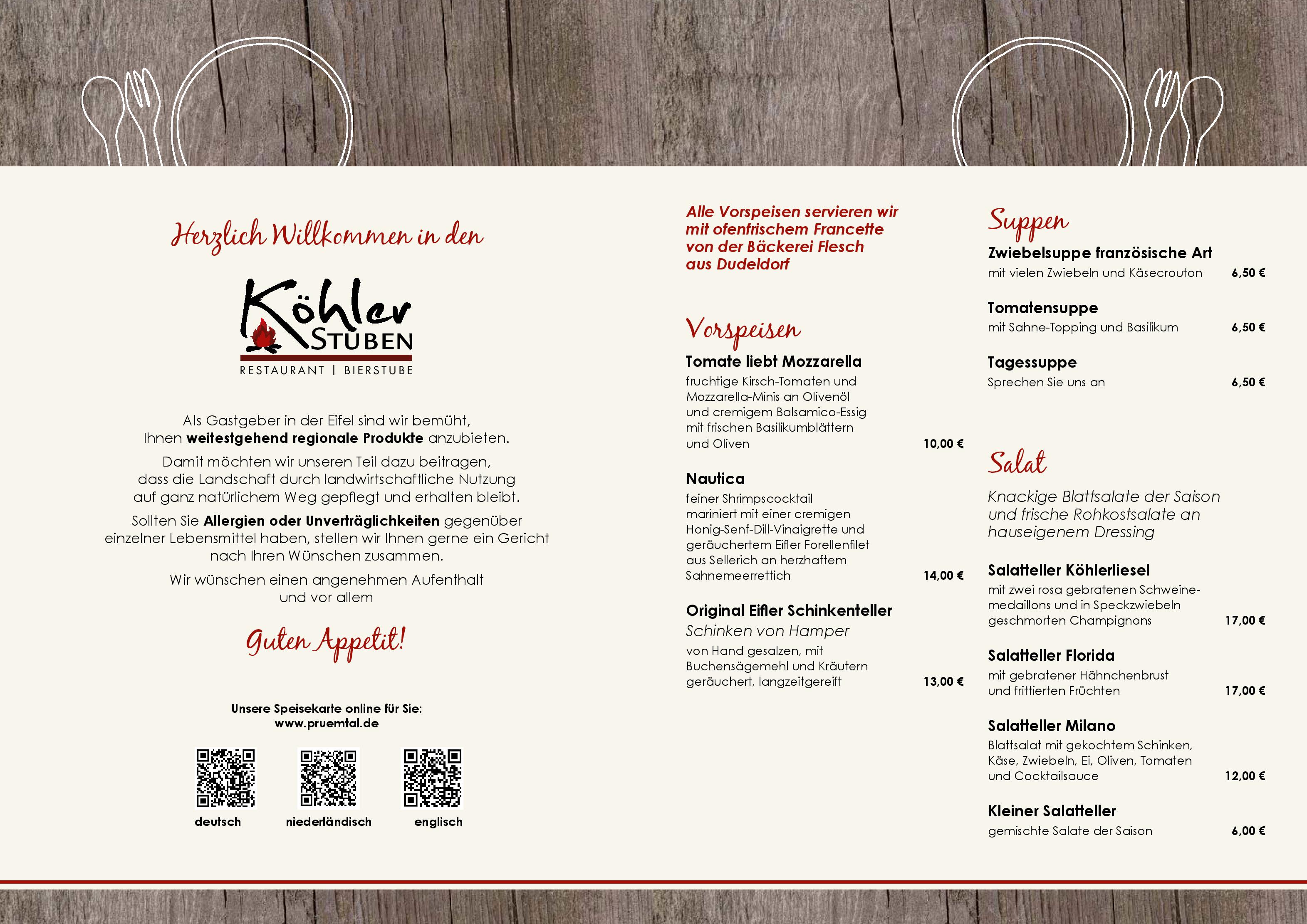 Speisekarte