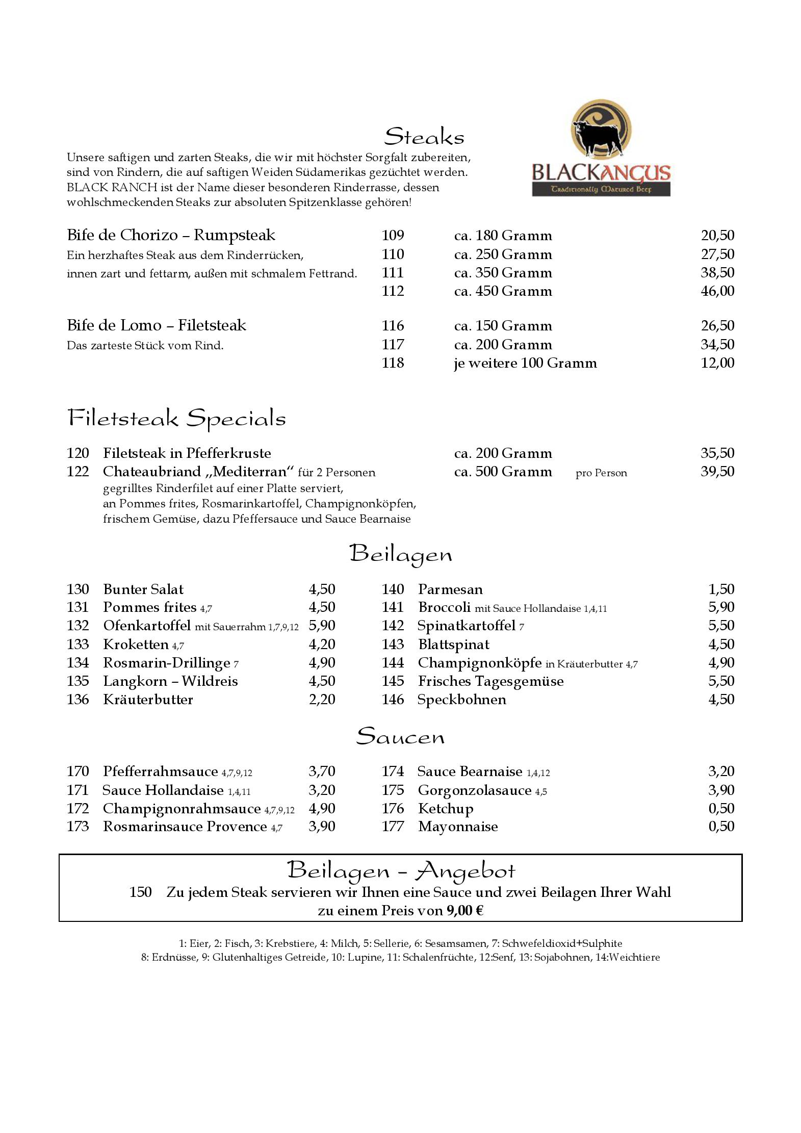Speisekarte