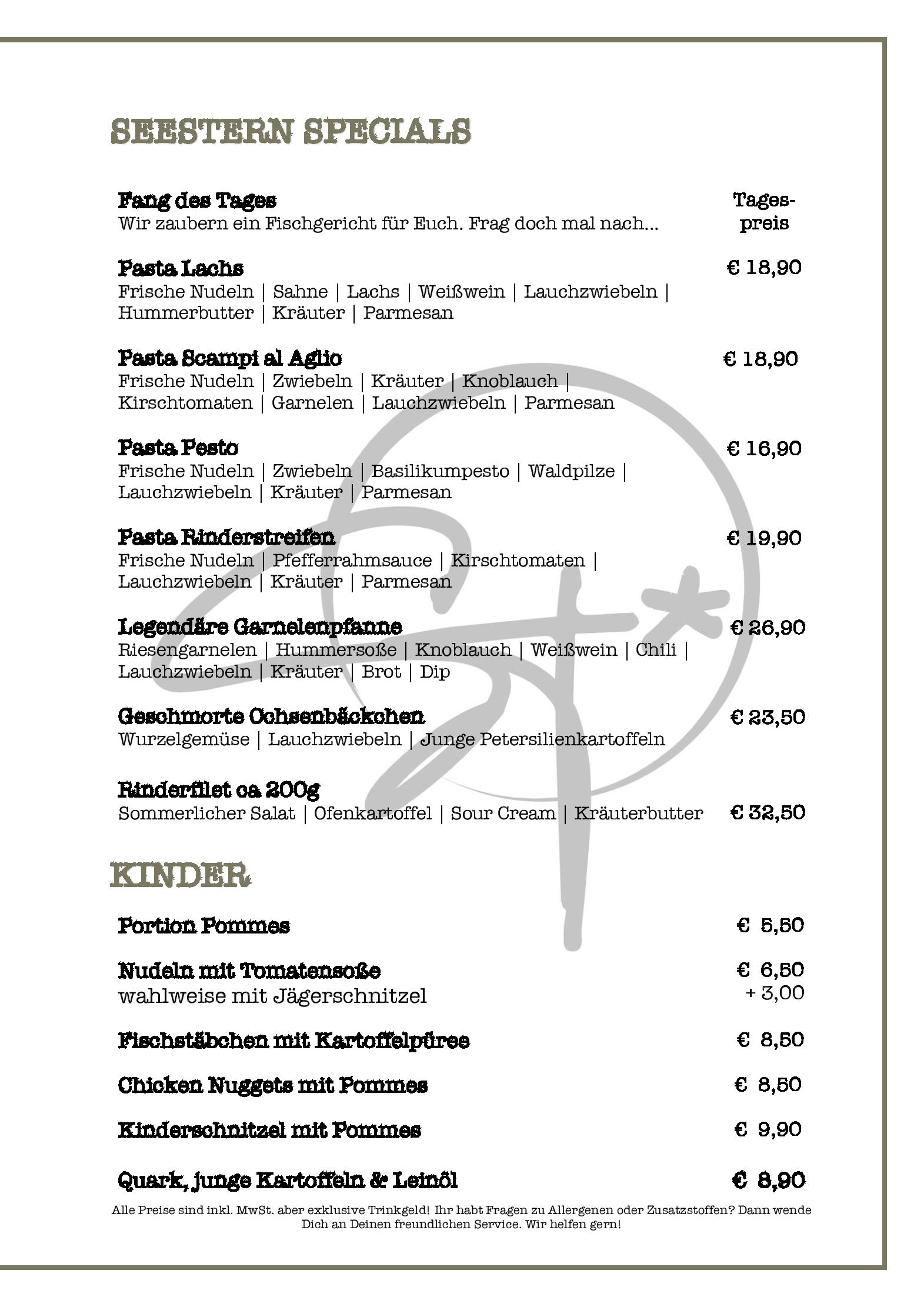Speisekarte