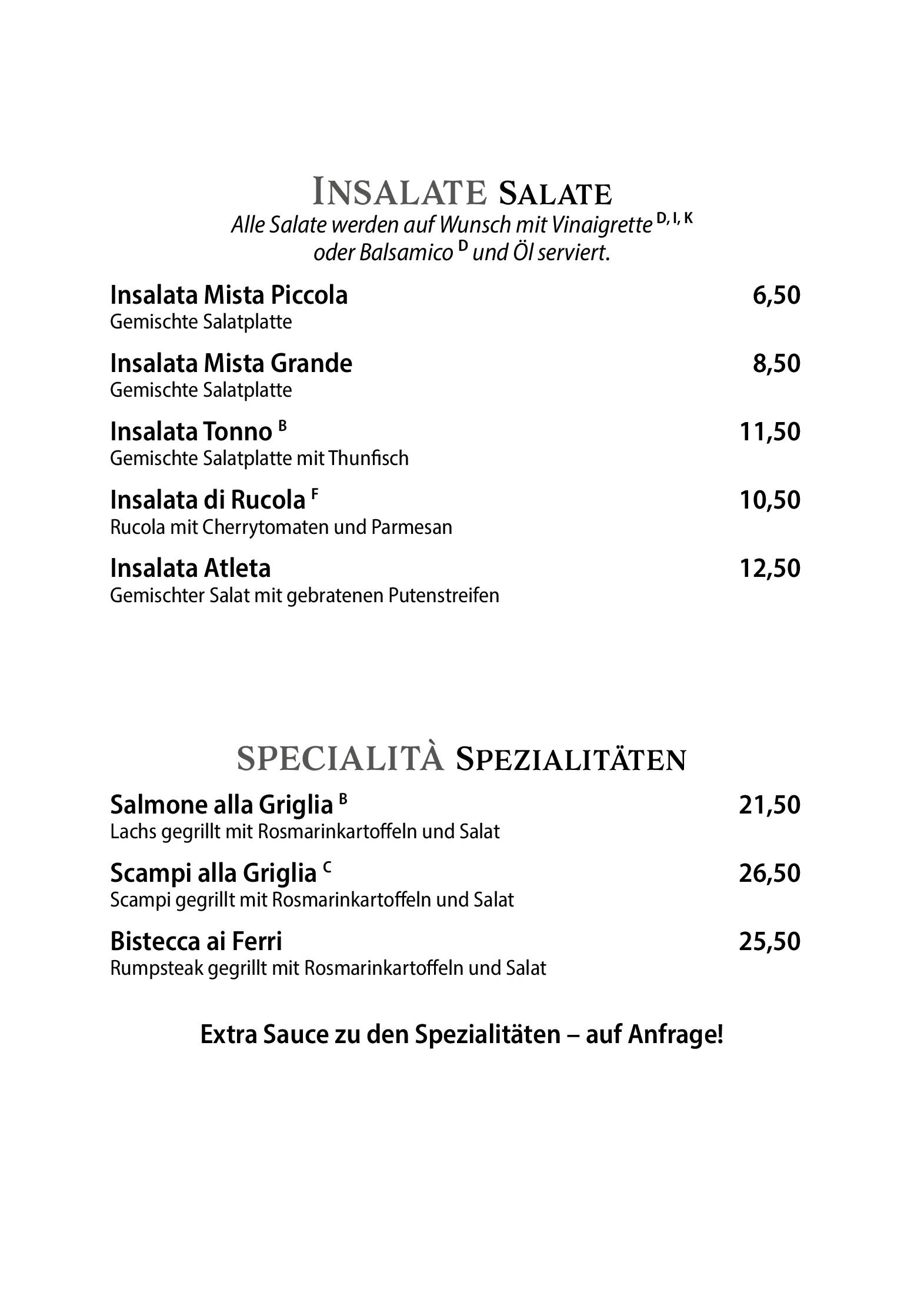 Speisekarte