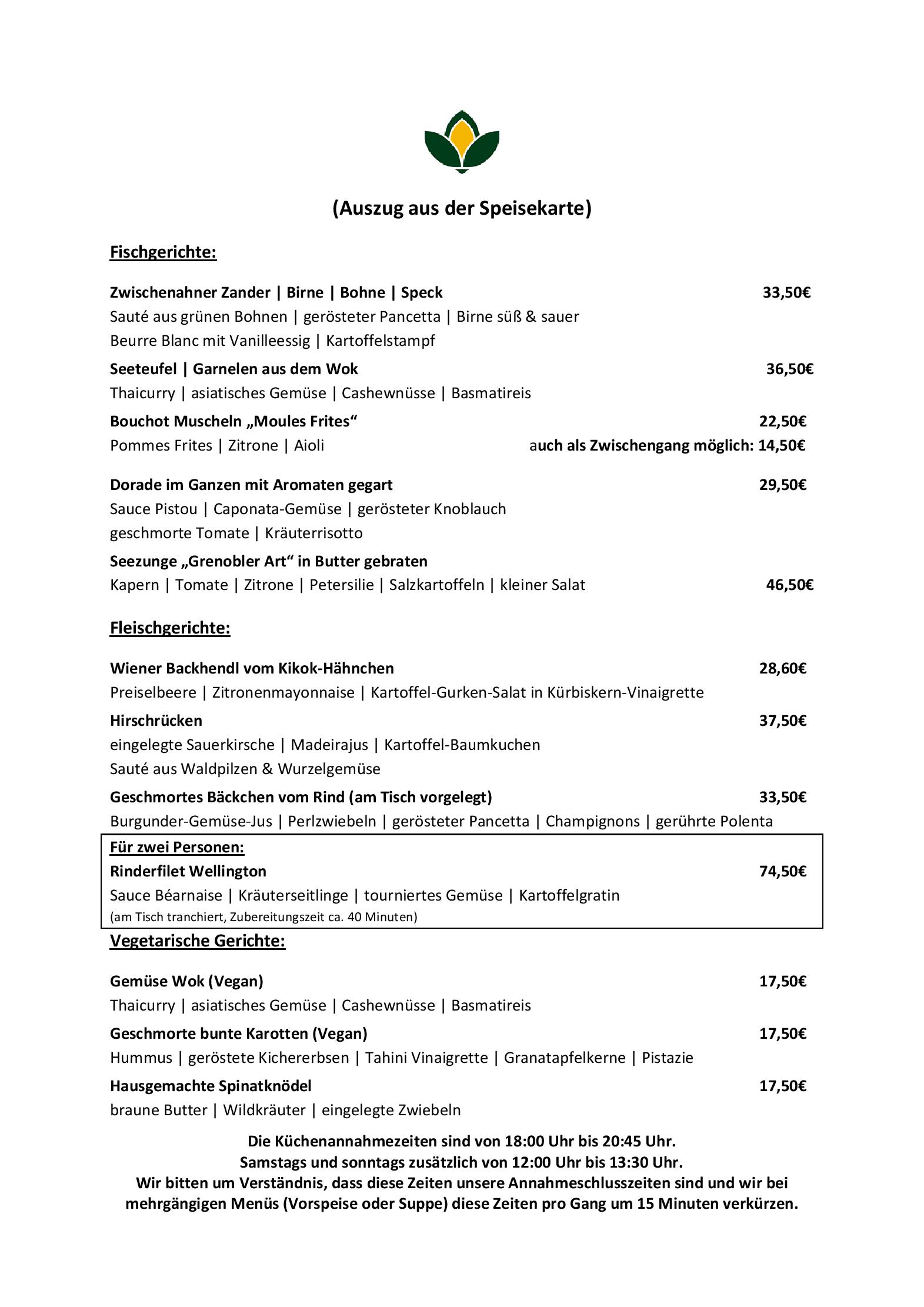 Speisekarte