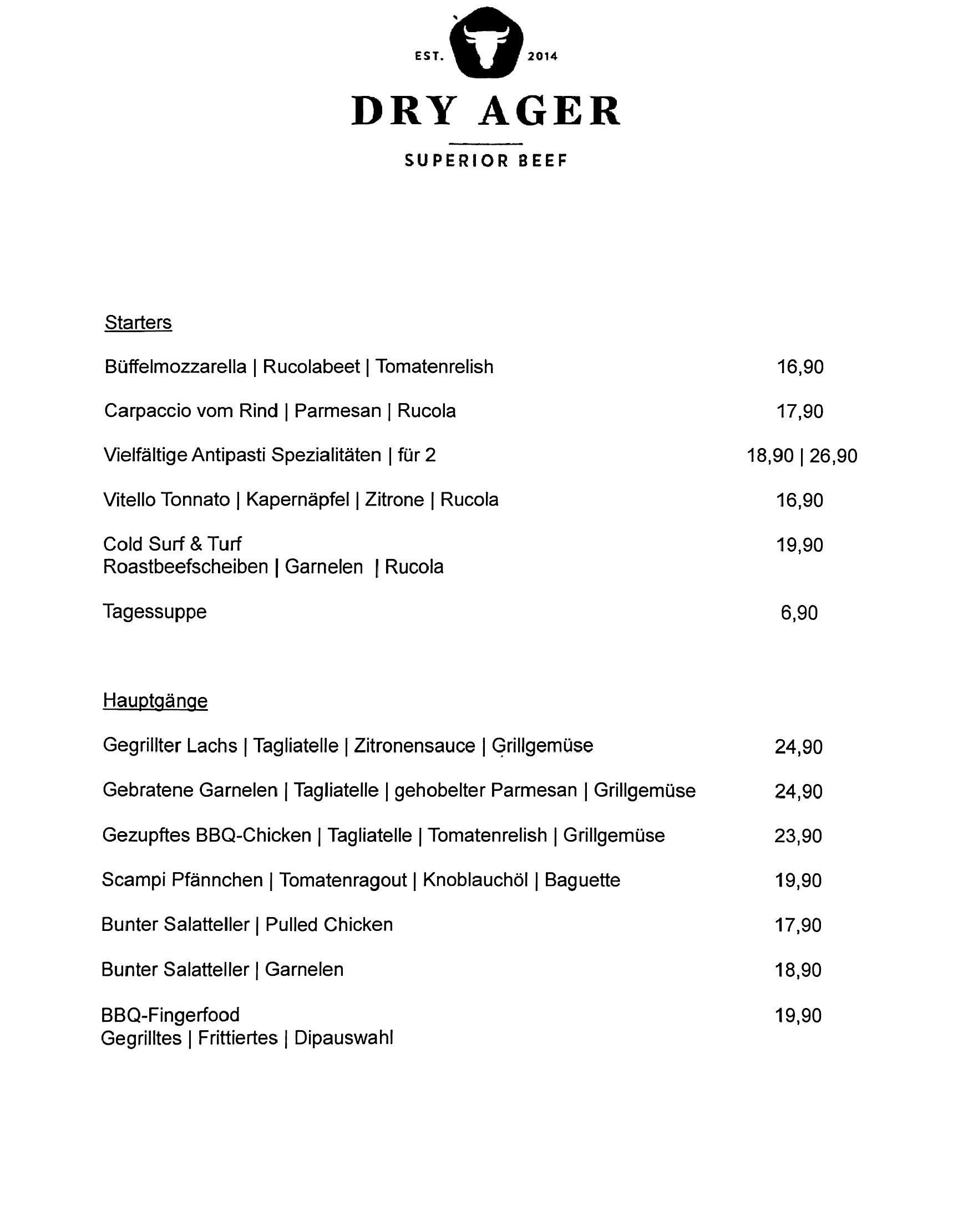 Speisekarte