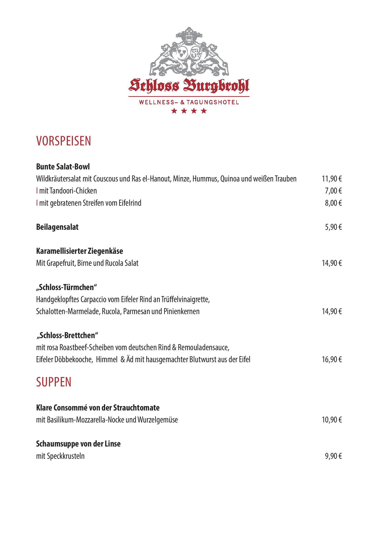 Speisekarte
