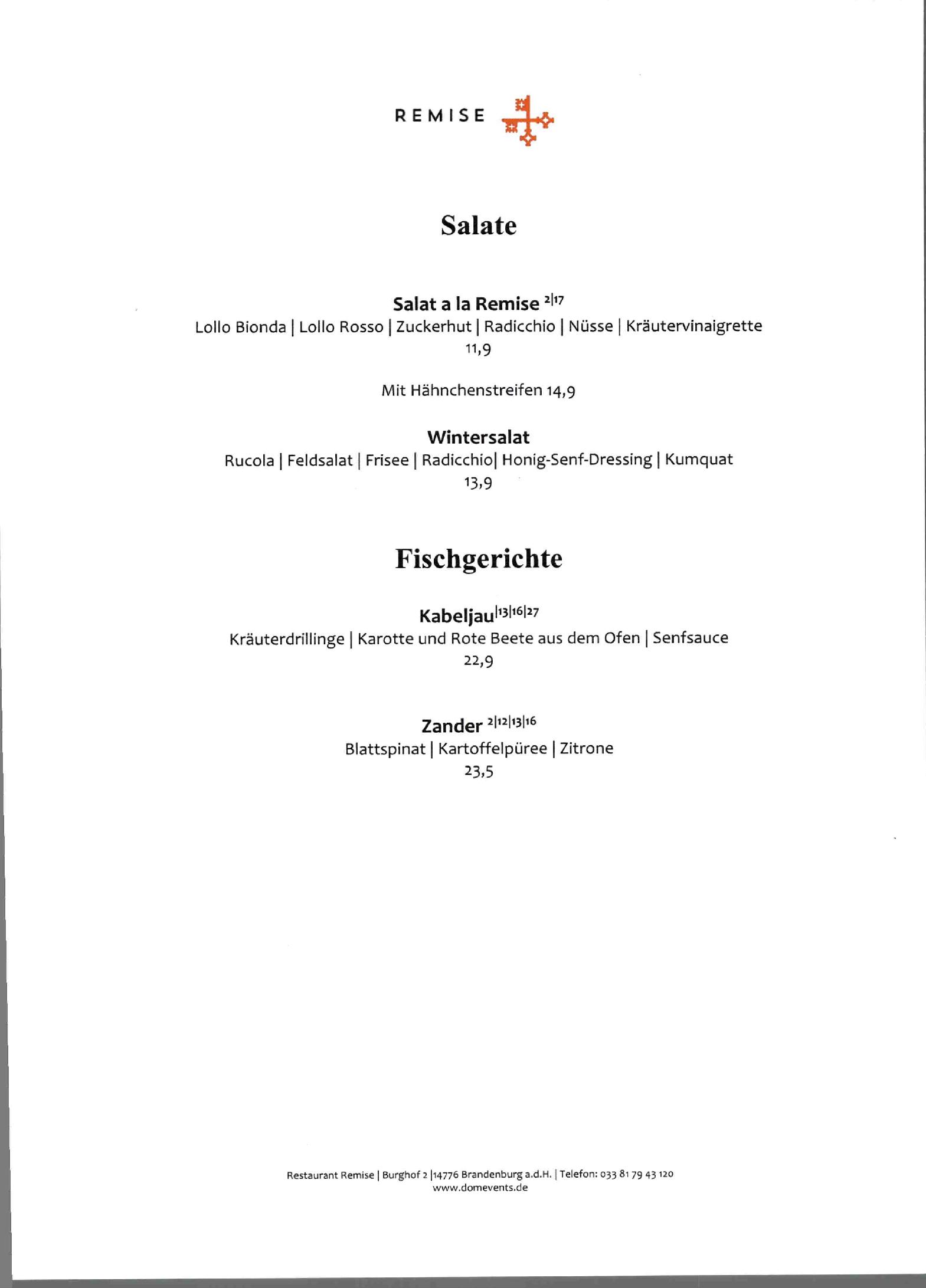 Speisekarte