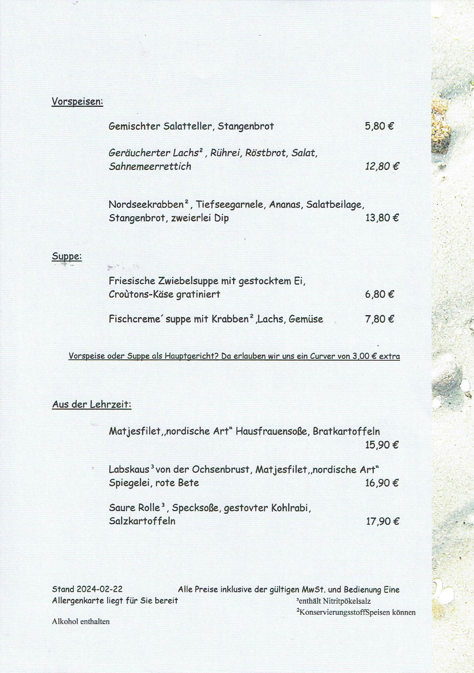 Suppen-Vorspeisen-aus der Lehrzeit