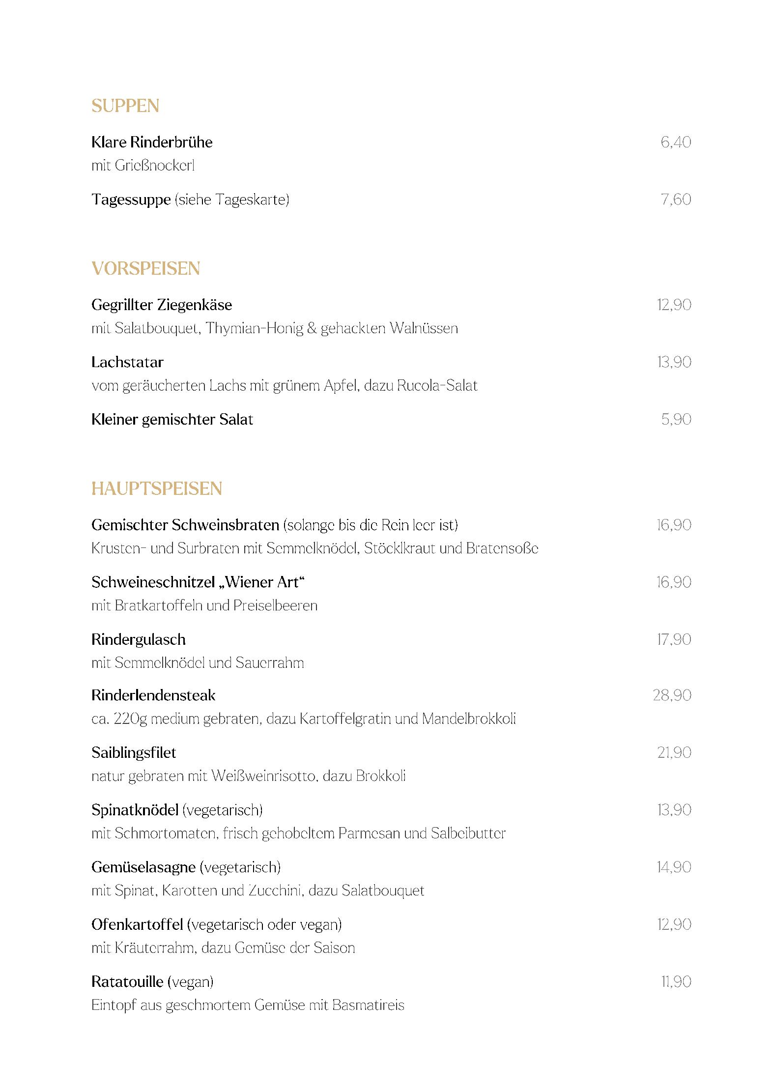 Speisekarte