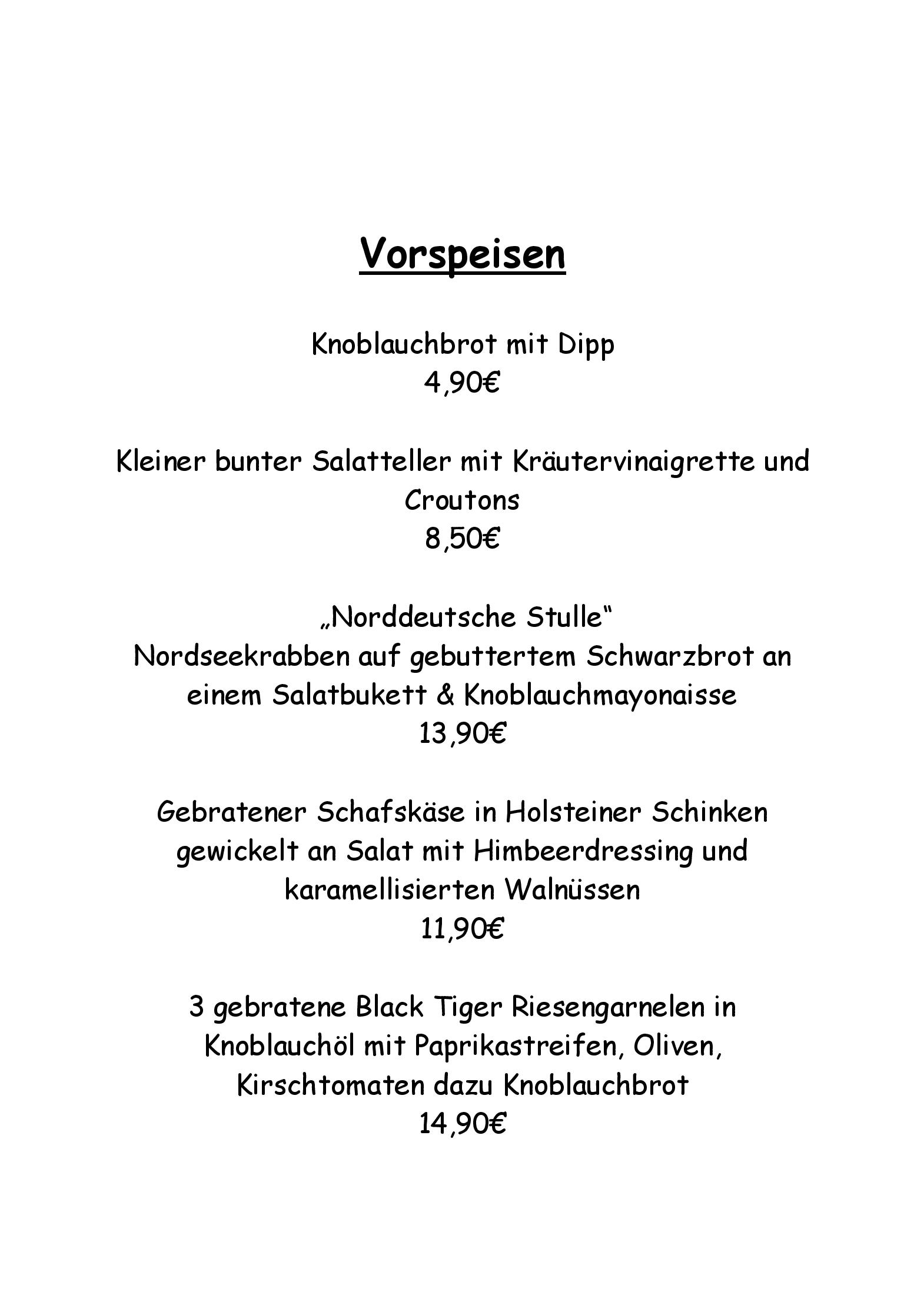 Speisekarte